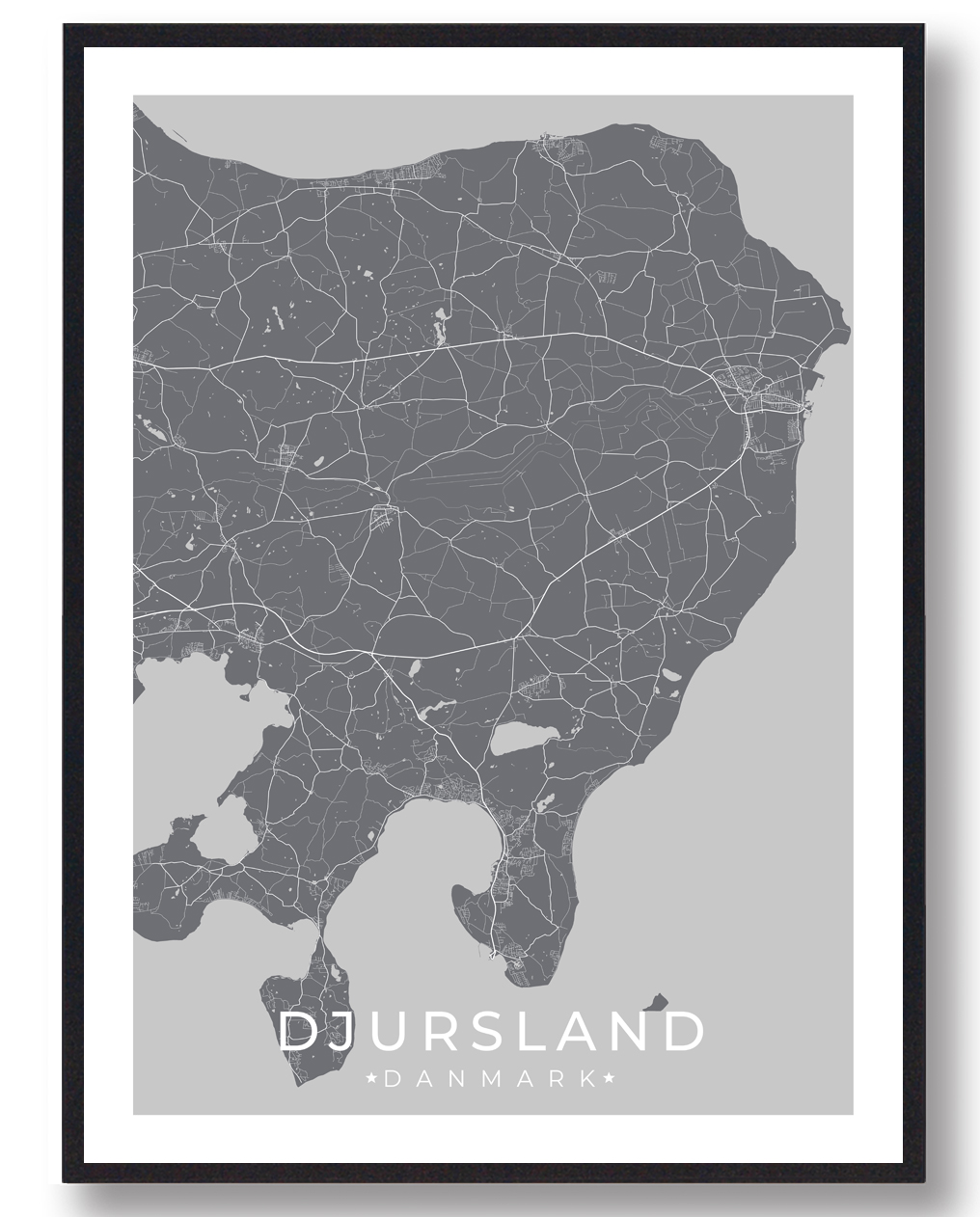 Djursland Grå Plakat  Størrelse:   15x21cm  A5