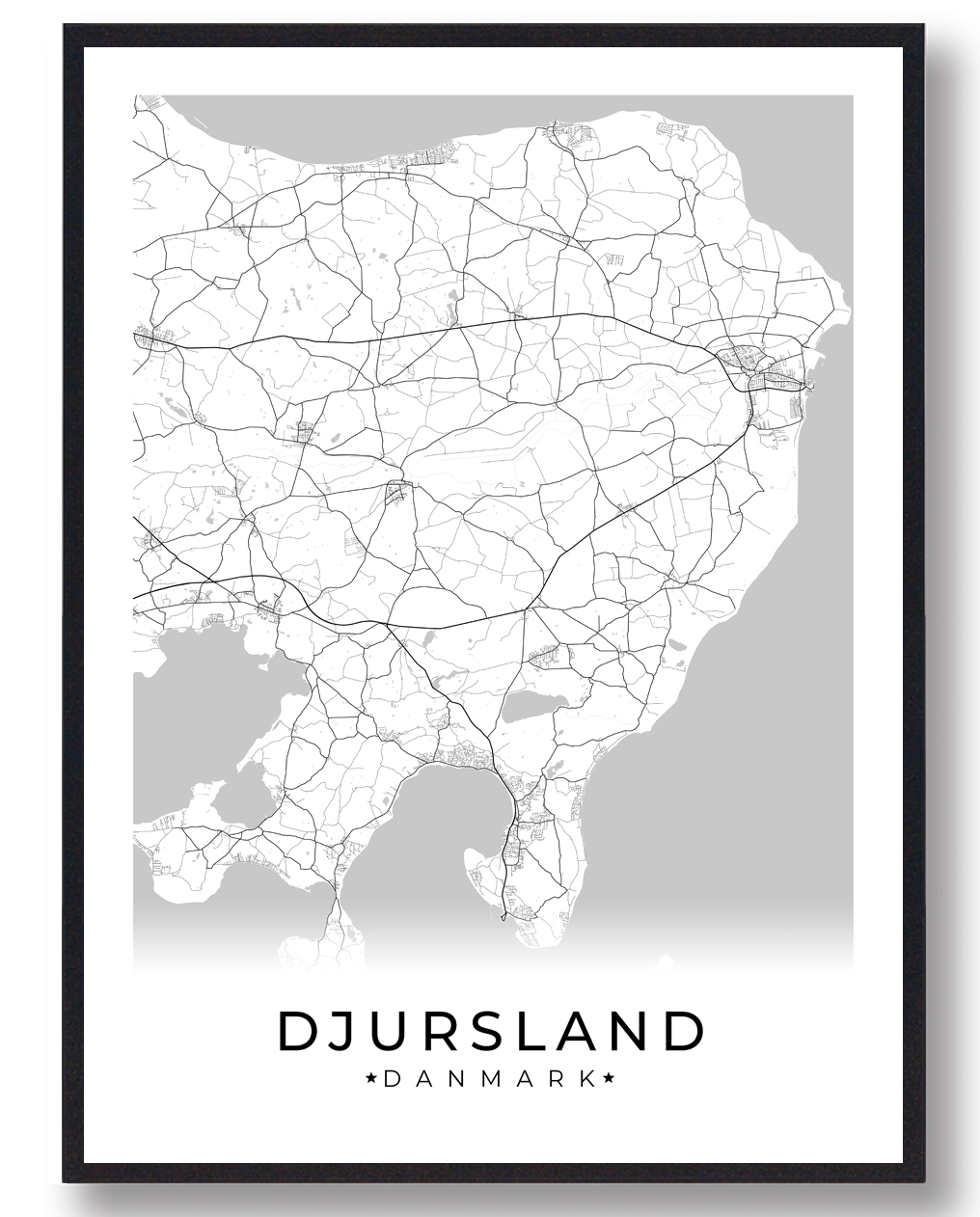 Djursland Hvid Plakat  Størrelse:   15x21cm  A5