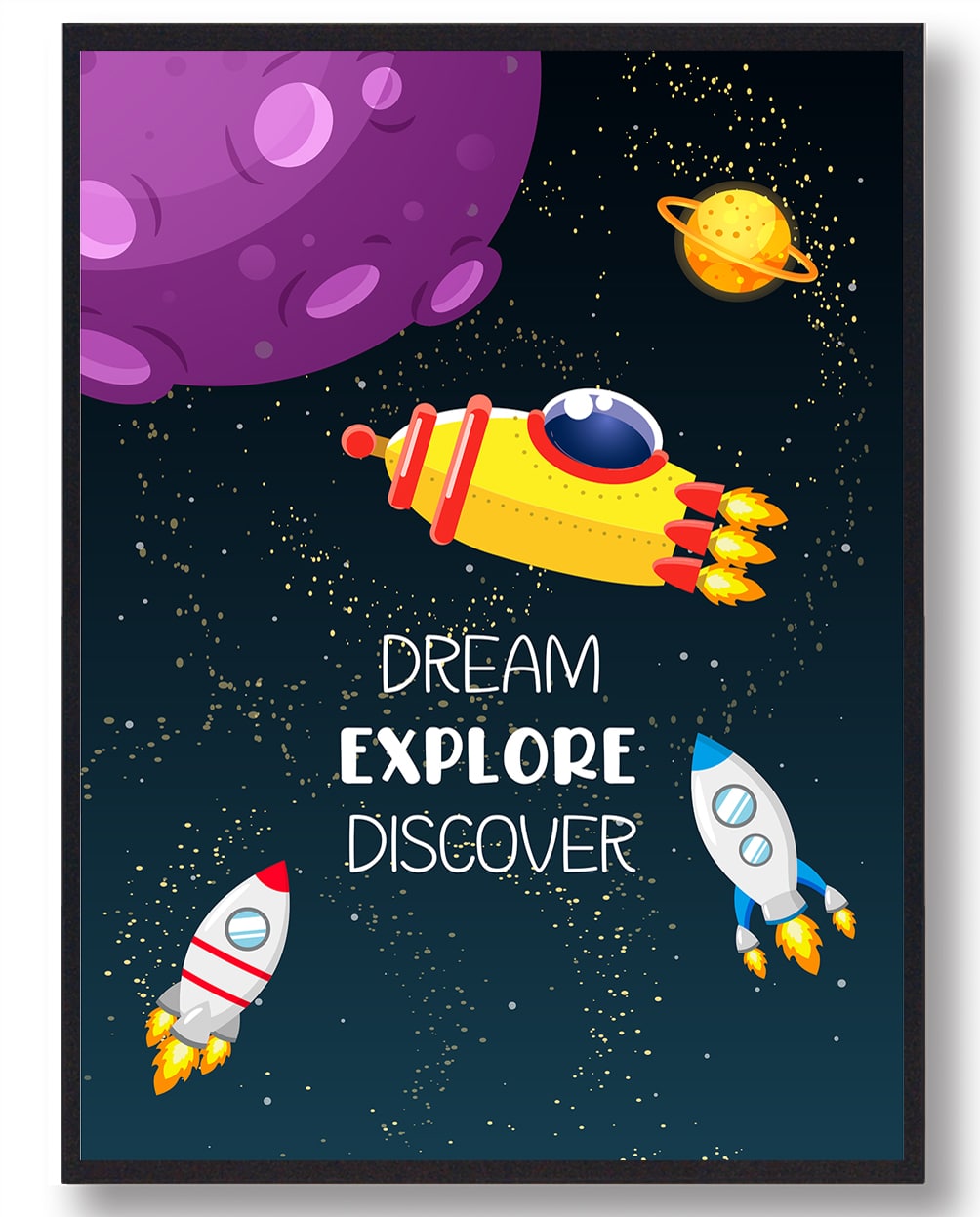 Dream Explore Discover Plakat  Størrelse:   21x29 7cm  A4