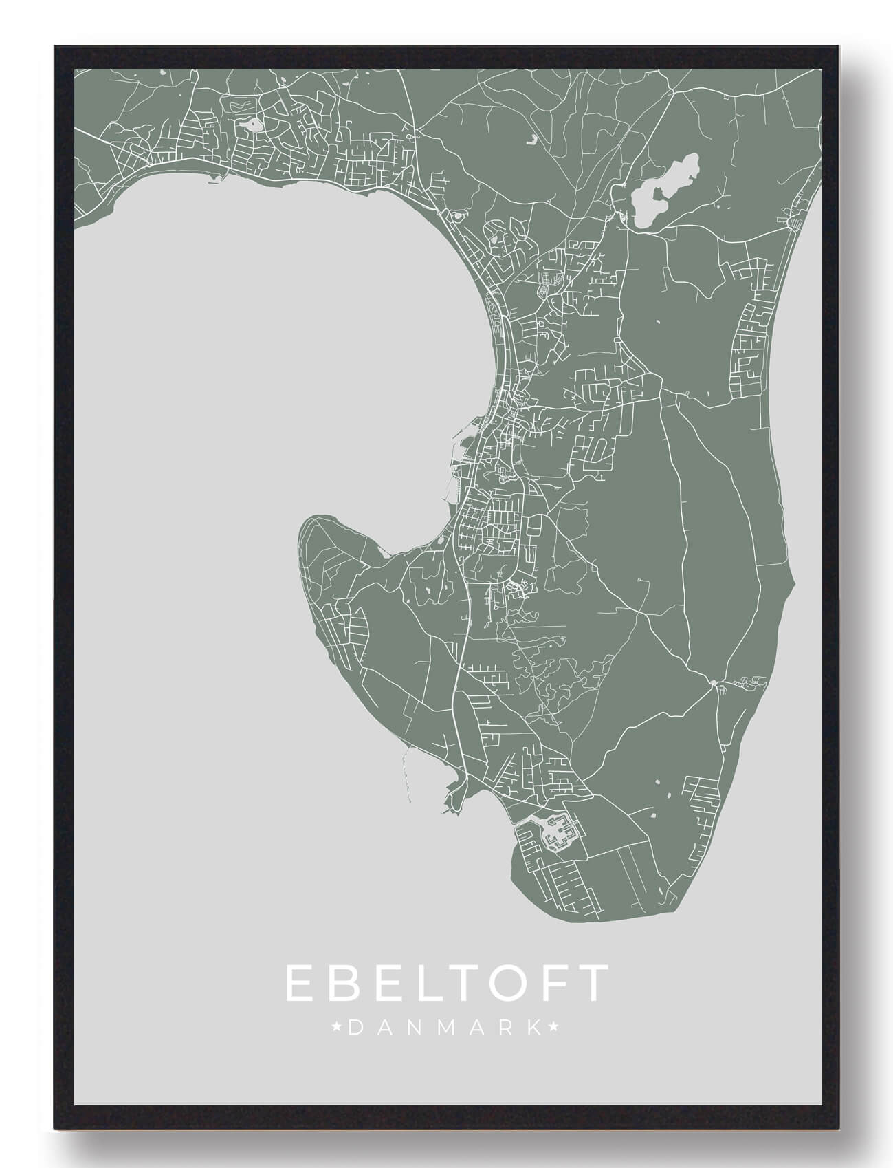 Ebeltoft Plakat Grøn  Størrelse:   15x21cm  A5