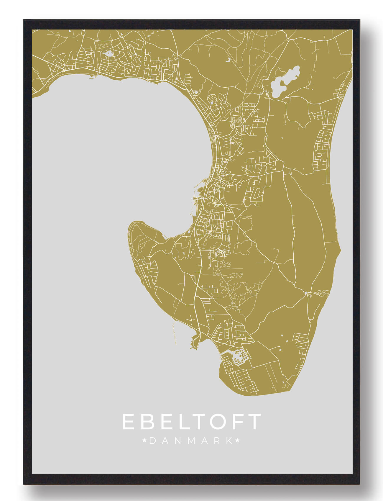 Ebeltoft Plakat Gul  Størrelse:   15x21cm  A5