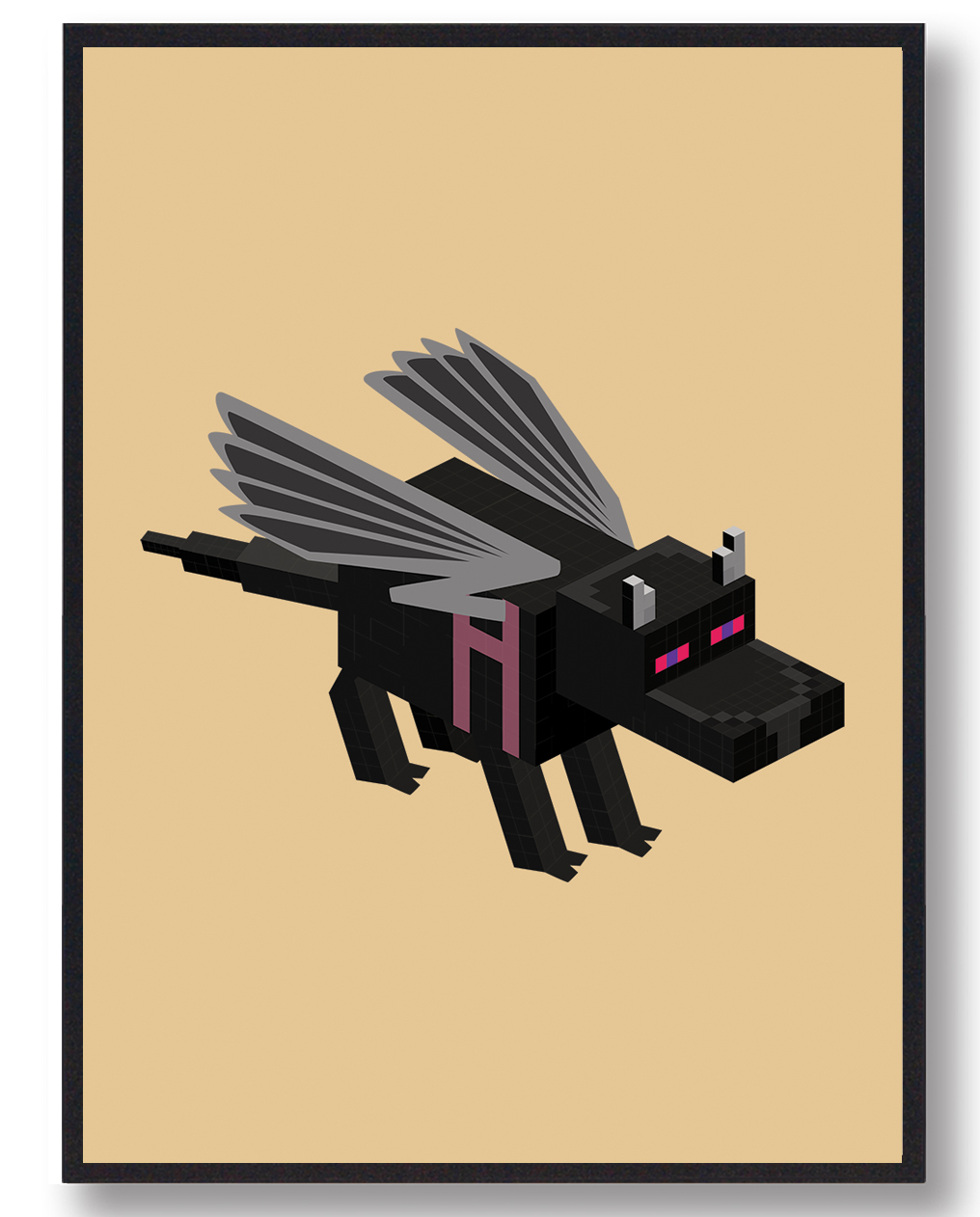 Ender Dragon Gul Minecraft Gamerplakater  Størrelse:   21x29 7cm  A4