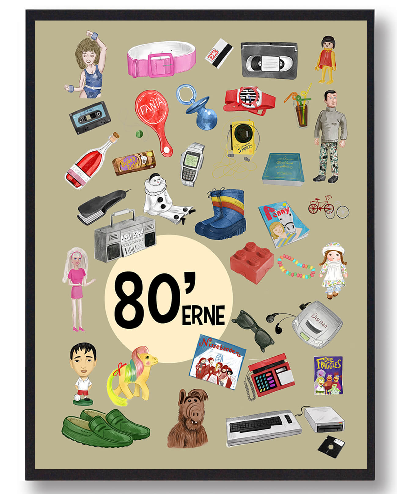 80 Erne Plakat Grøngul  Størrelse:   15x21cm  A5