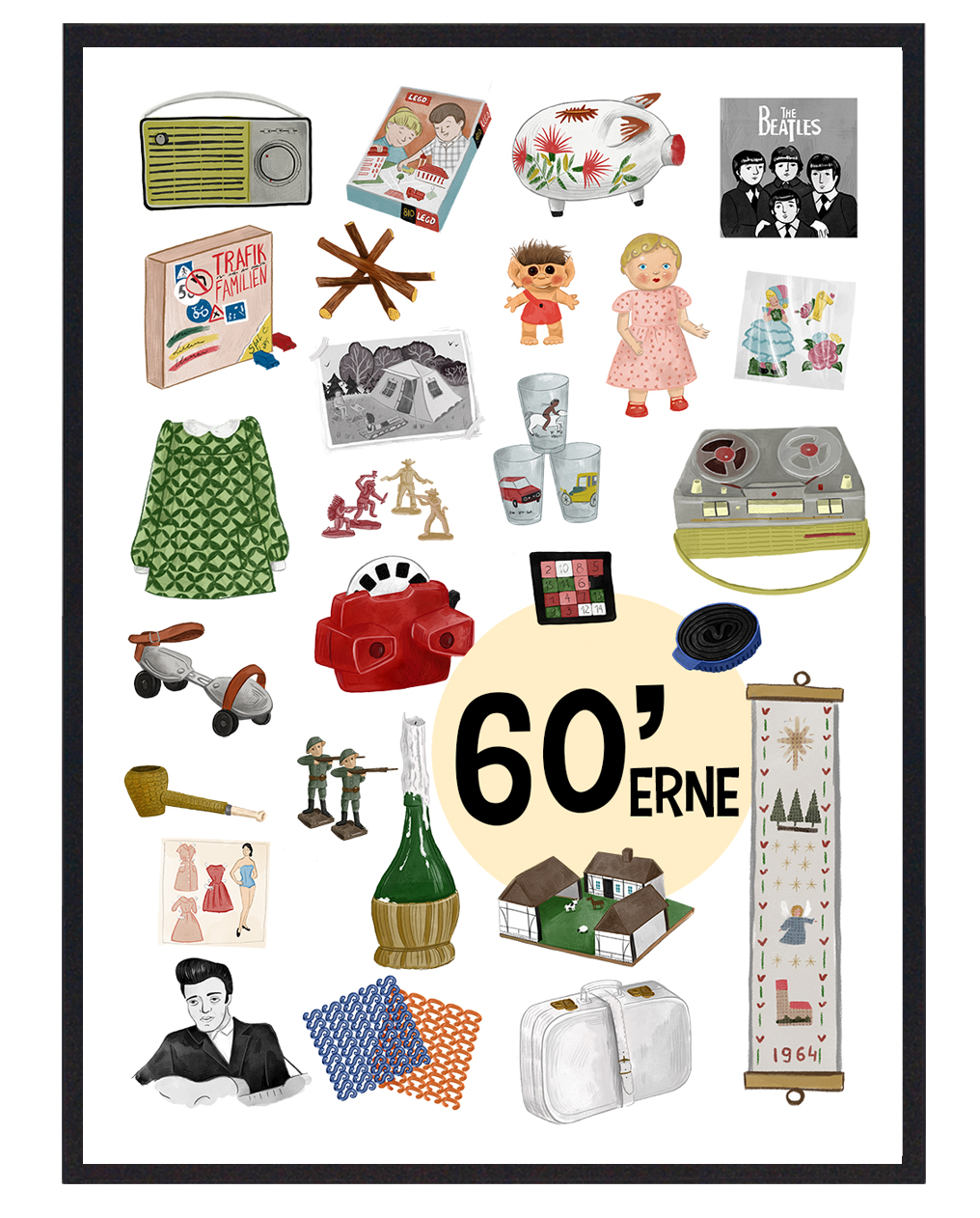 60 Erne Plakat  Størrelse:   15x21cm  A5