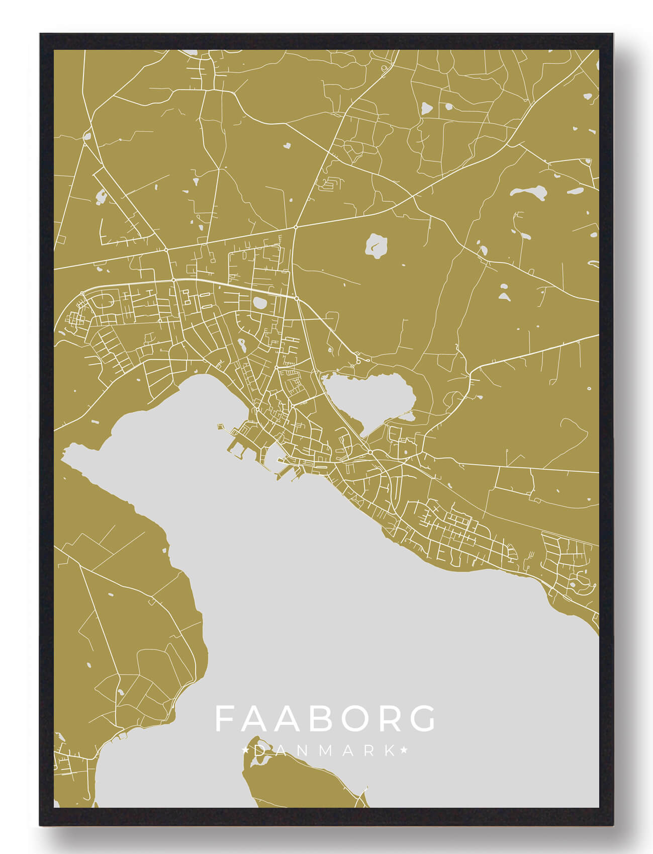 Faaborg Plakat Gul  Størrelse:   15x21cm  A5