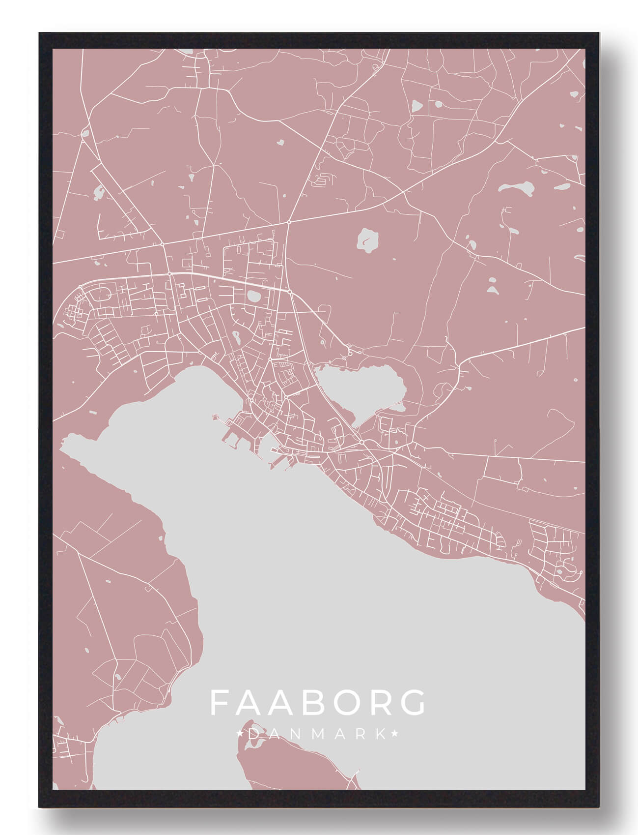 Faaborg Plakat Rosa  Størrelse:   15x21cm  A5