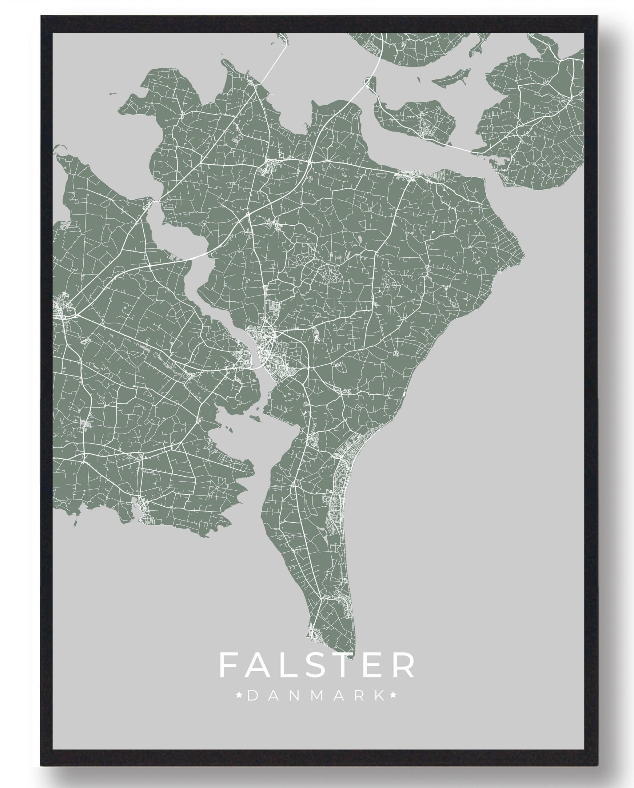 Falster Plakat Grøn  Størrelse:   15x21cm  A5