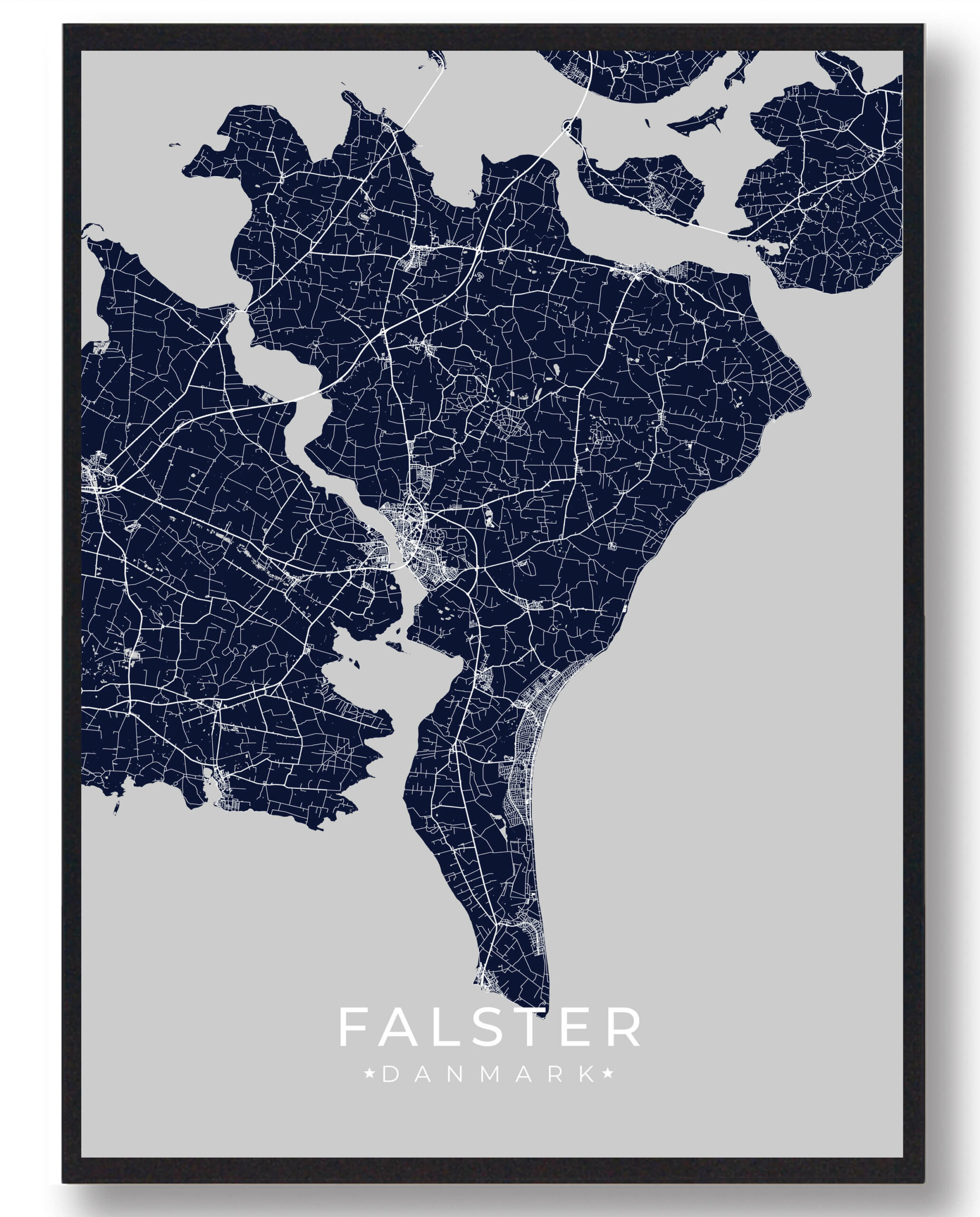 Falster Plakat Mørkeblå  Størrelse:   15x21cm  A5