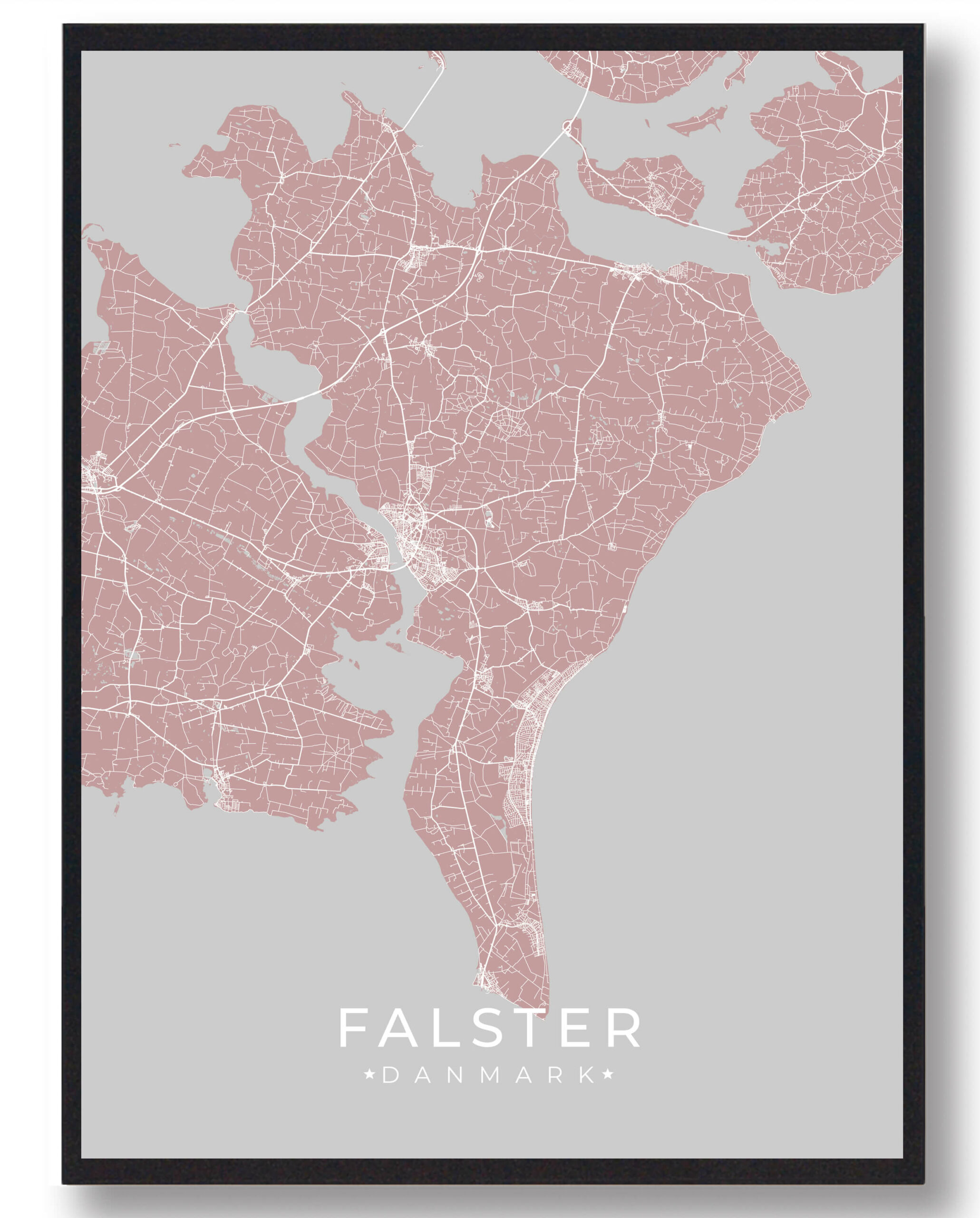 Falster Plakat Rosa  Størrelse:   15x21cm  A5
