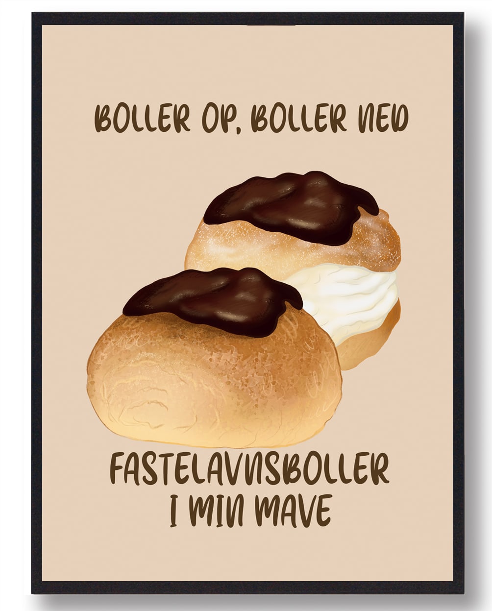 Fastelavnsboller   Min Mave  Kage Plakat  Størrelse:   15x21cm  A5