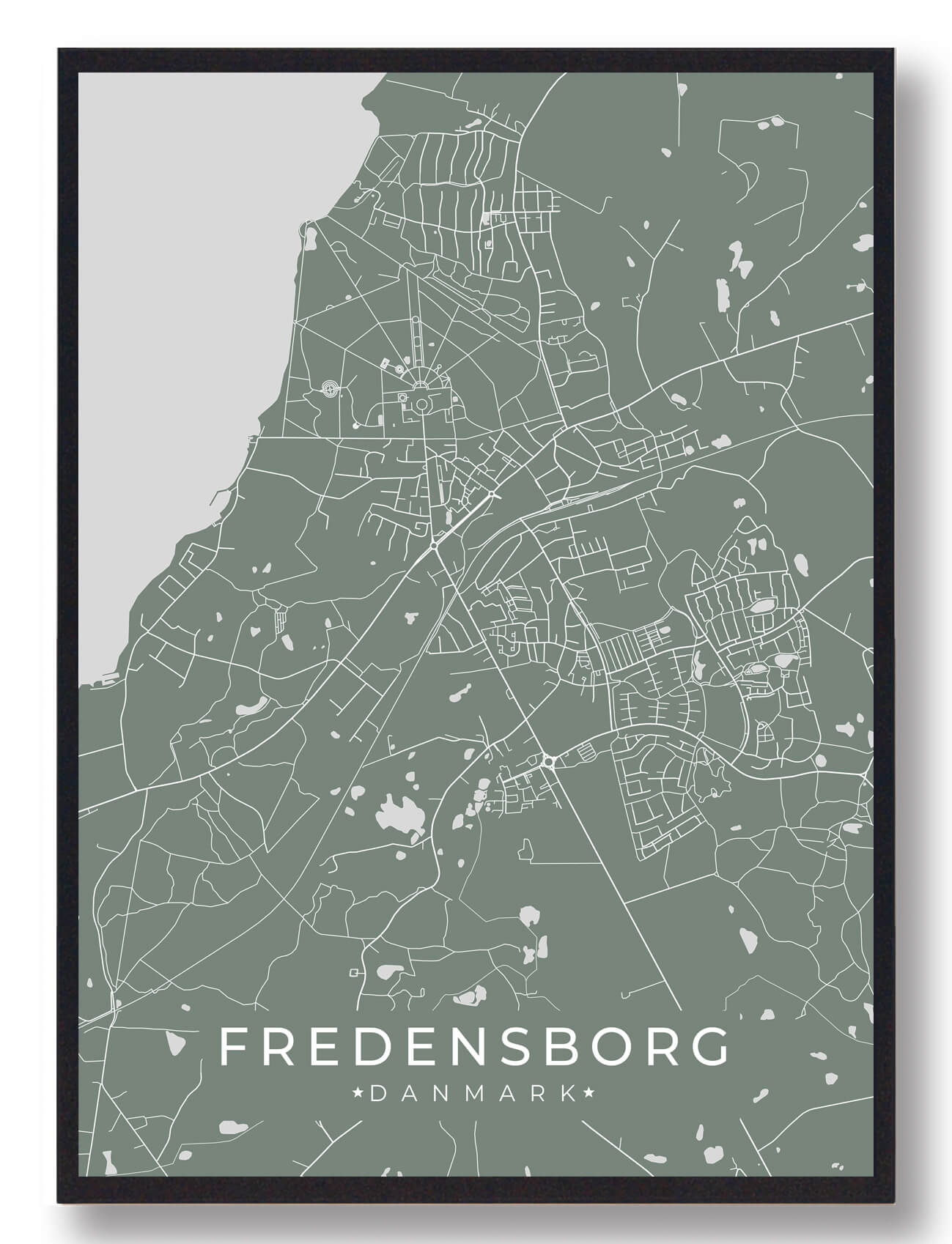 Fredensborg Plakat Grøn  Størrelse:   15x21cm  A5