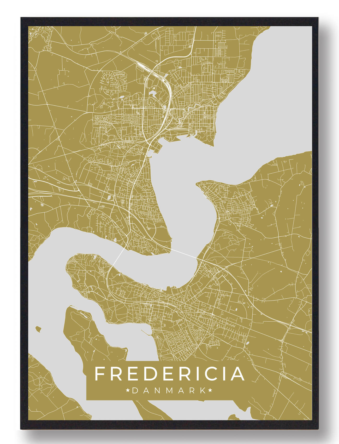 Fredericia Plakat Gul  Størrelse:   15x21cm  A5