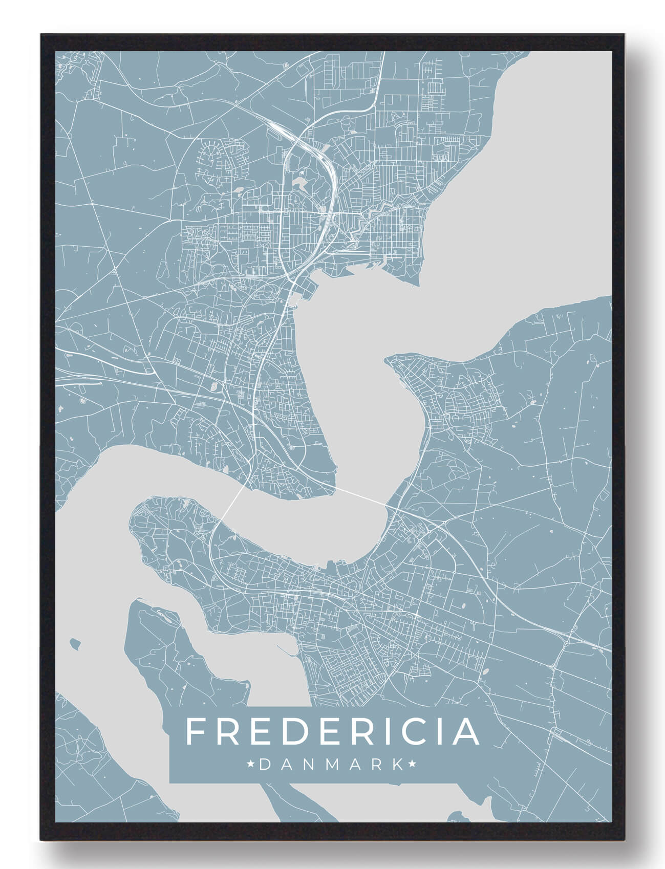 Fredericia Plakat Lyseblå  Størrelse:   15x21cm  A5