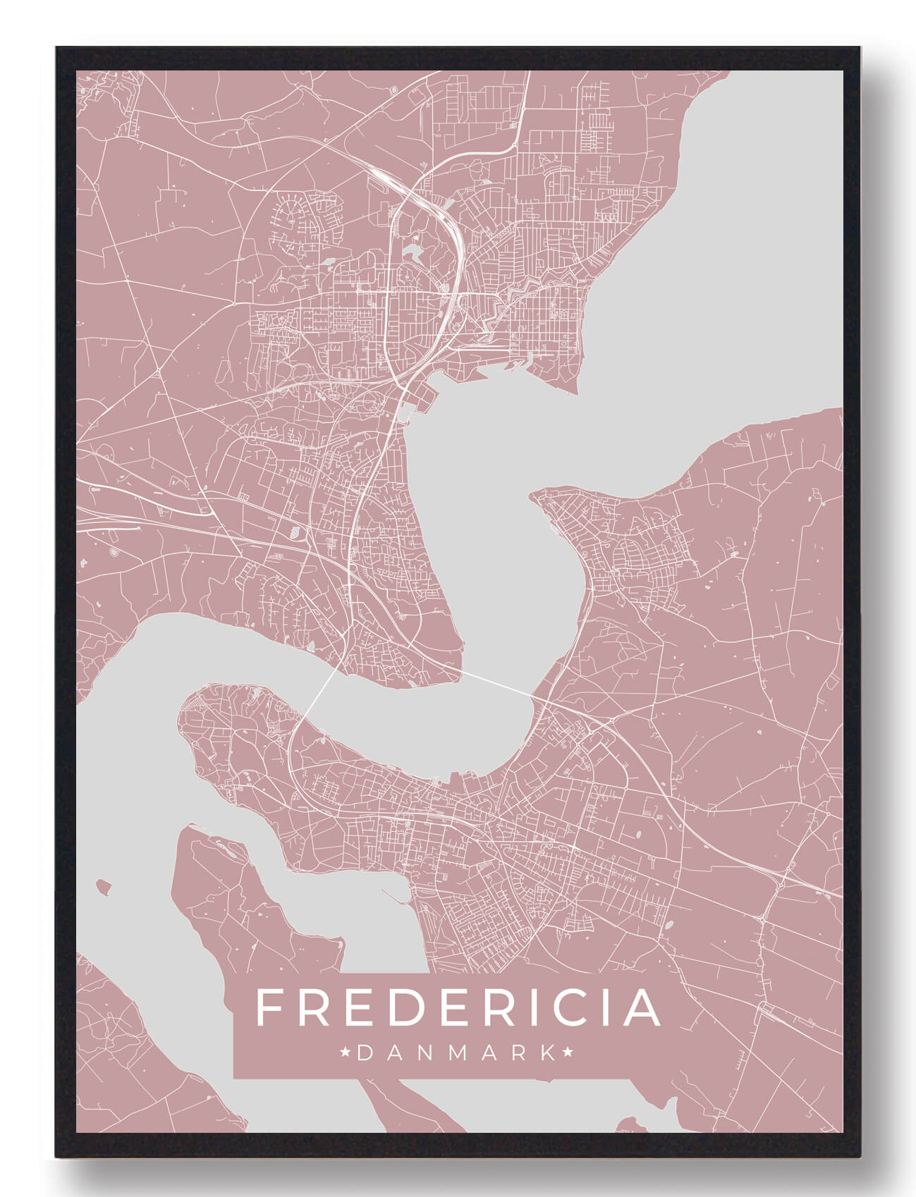 Fredericia Plakat Lyserød  Størrelse:   15x21cm  A5
