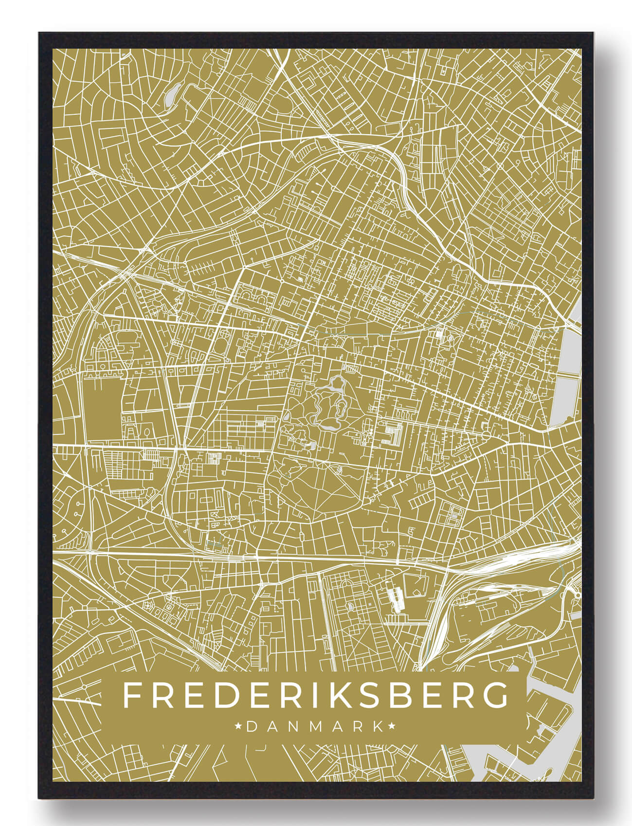 Frederiksberg Byplakat Gul  Størrelse:   15x21cm  A5