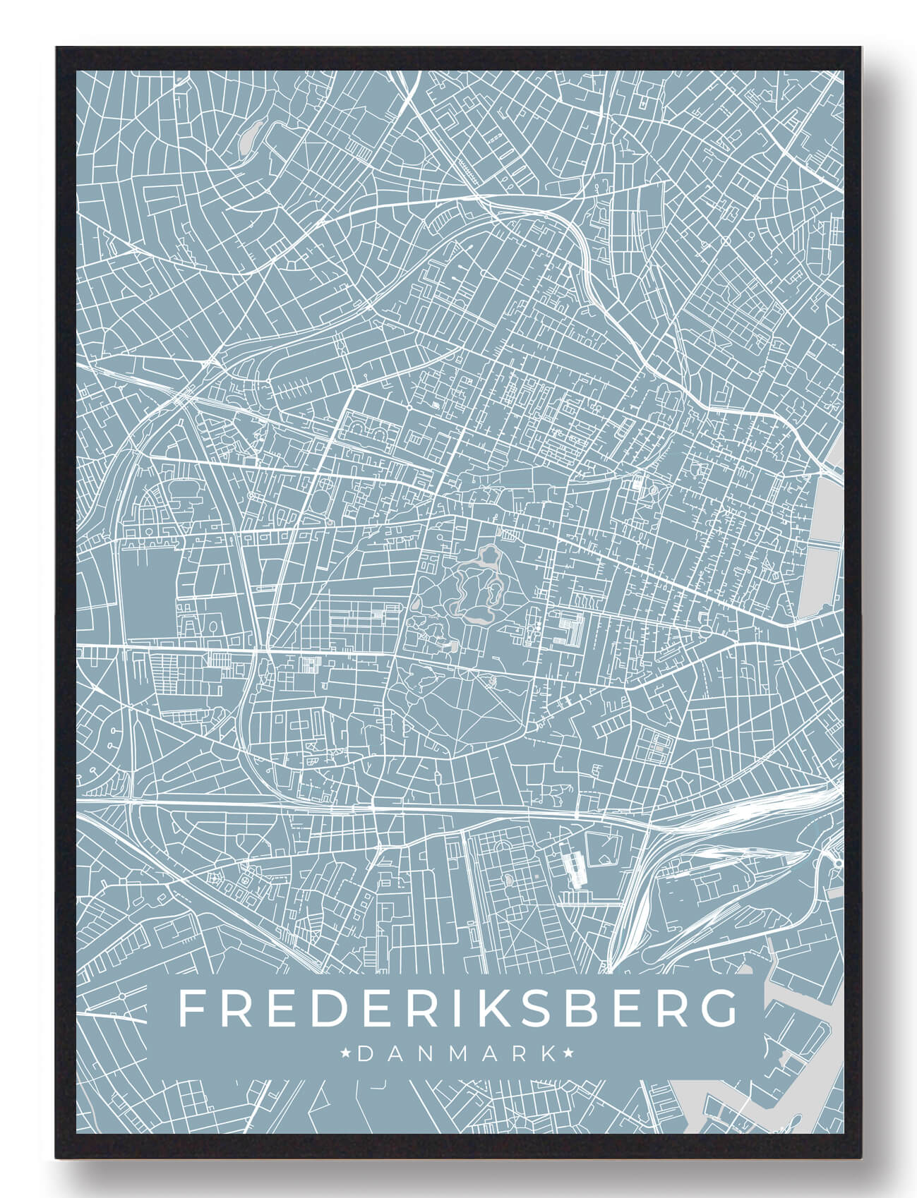 Frederiksberg Byplakat Lyseblå  Størrelse:   15x21cm  A5