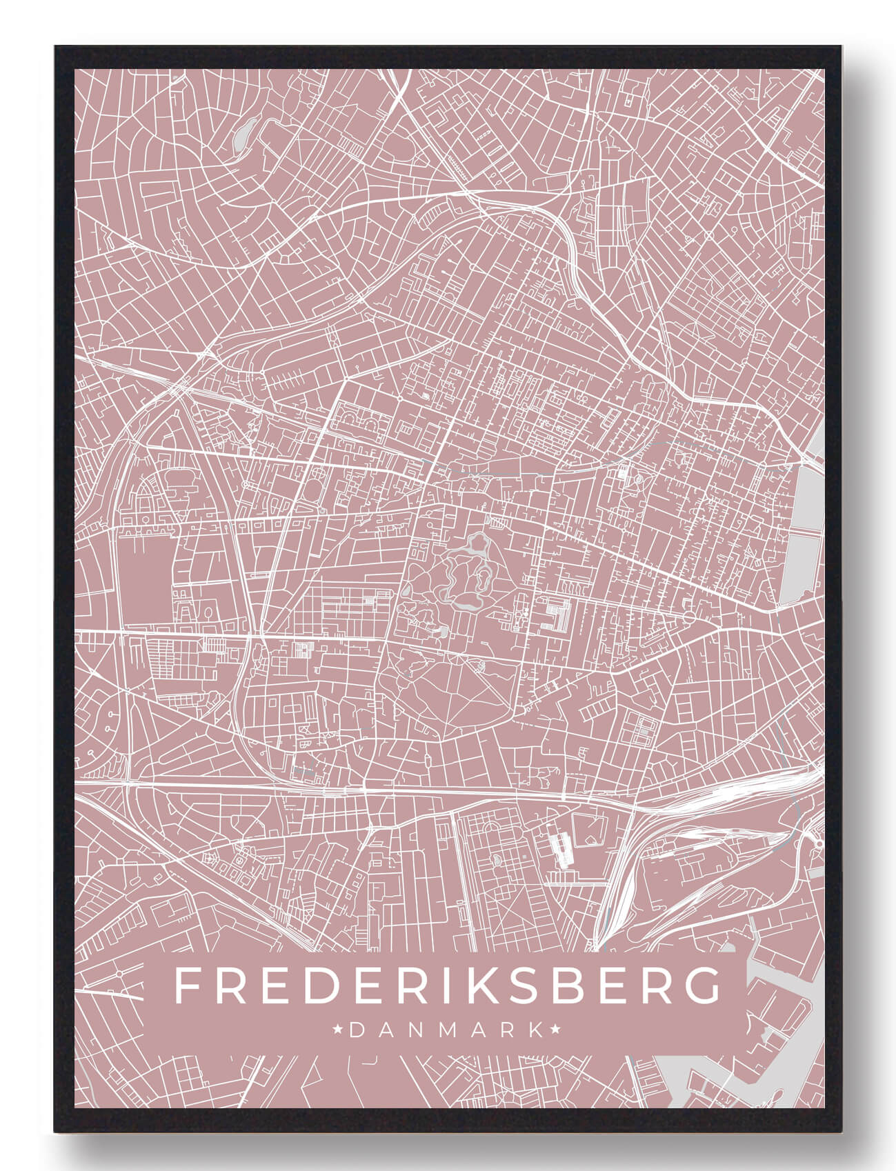 Frederiksberg Byplakat Lyserød  Størrelse:   15x21cm  A5