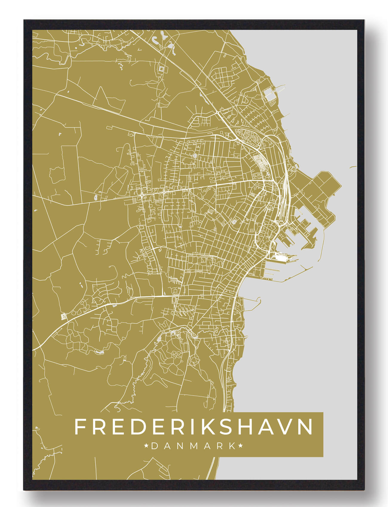 Frederikshavn Plakat Gul  Størrelse:   15x21cm  A5