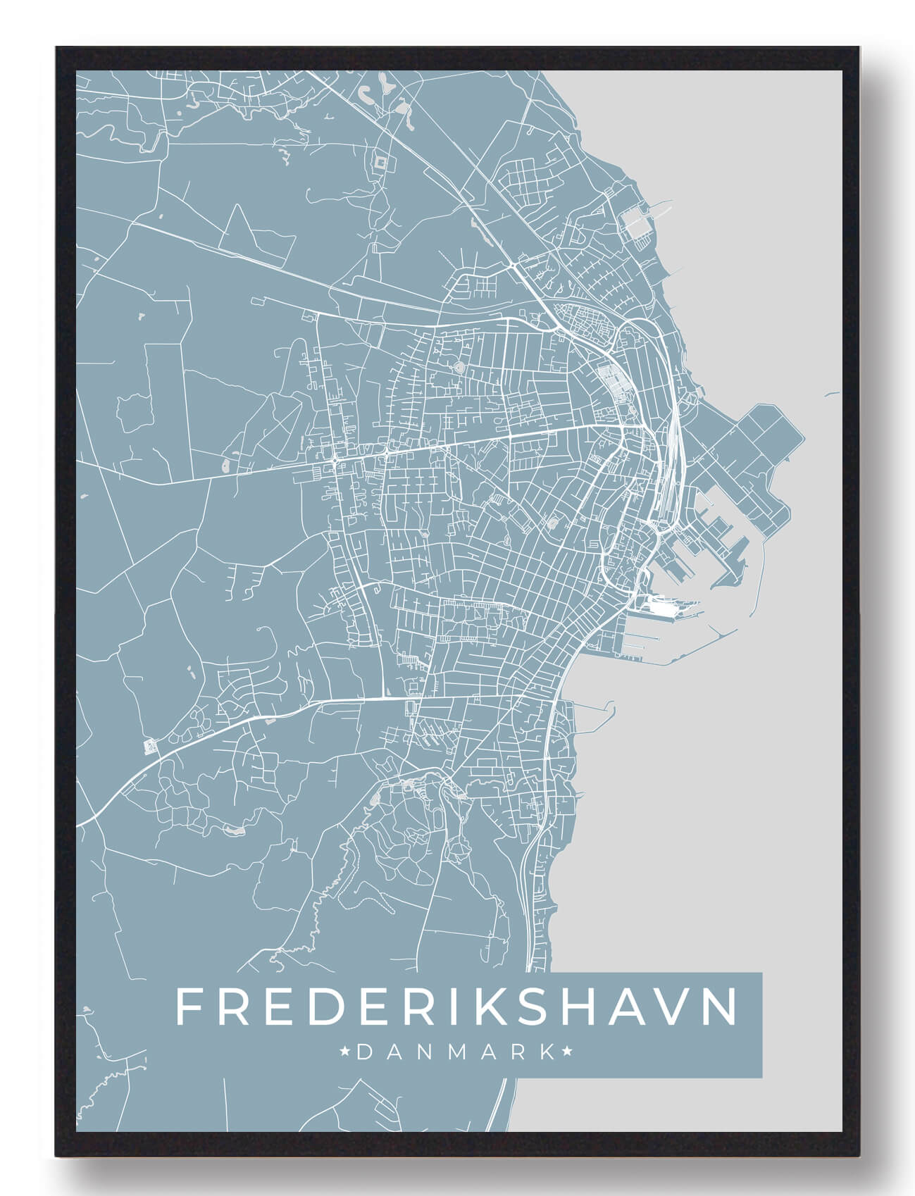 Frederikshavn Plakat Lyseblå  Størrelse:   15x21cm  A5