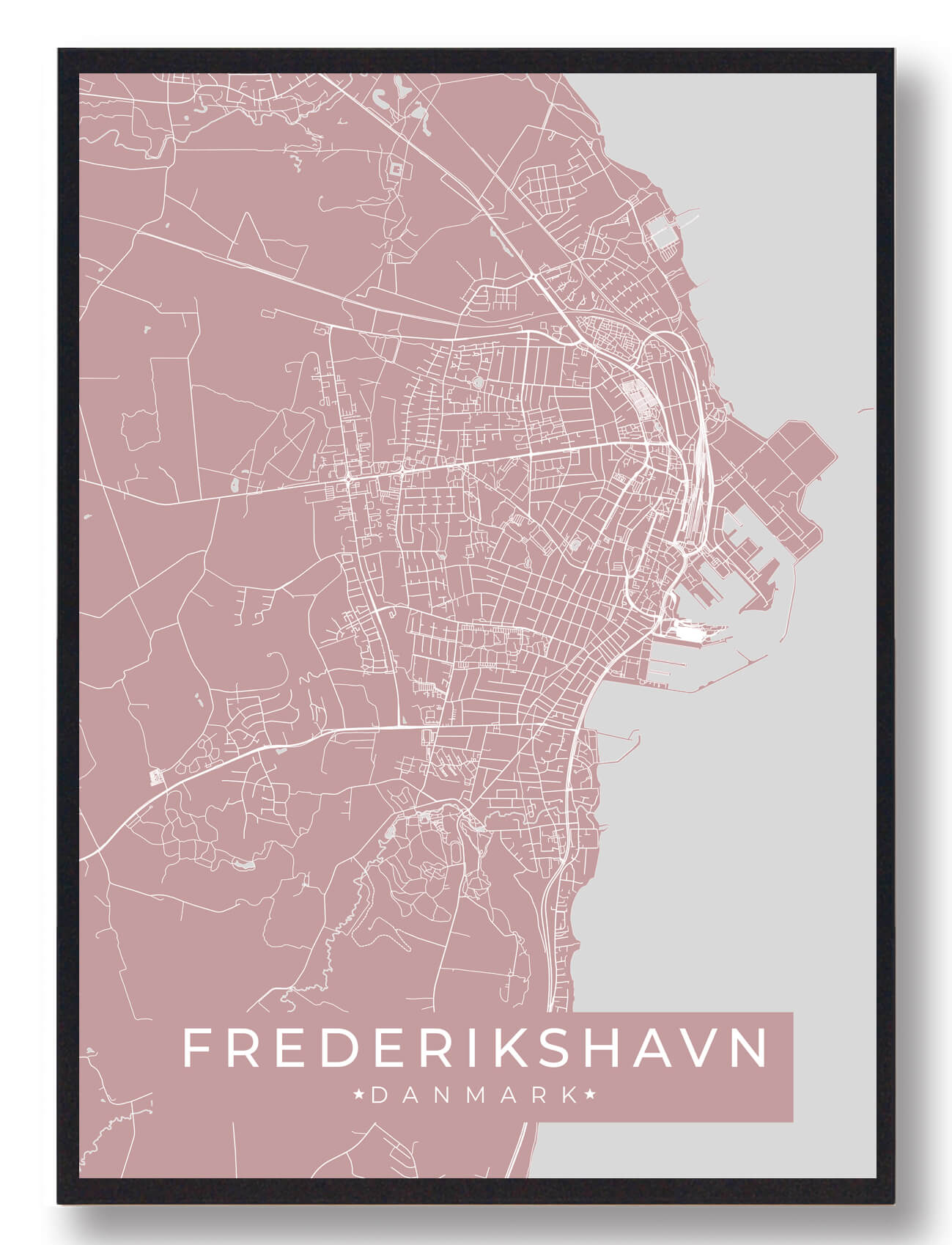 Frederikshavn Plakat Rosa  Størrelse:   15x21cm  A5