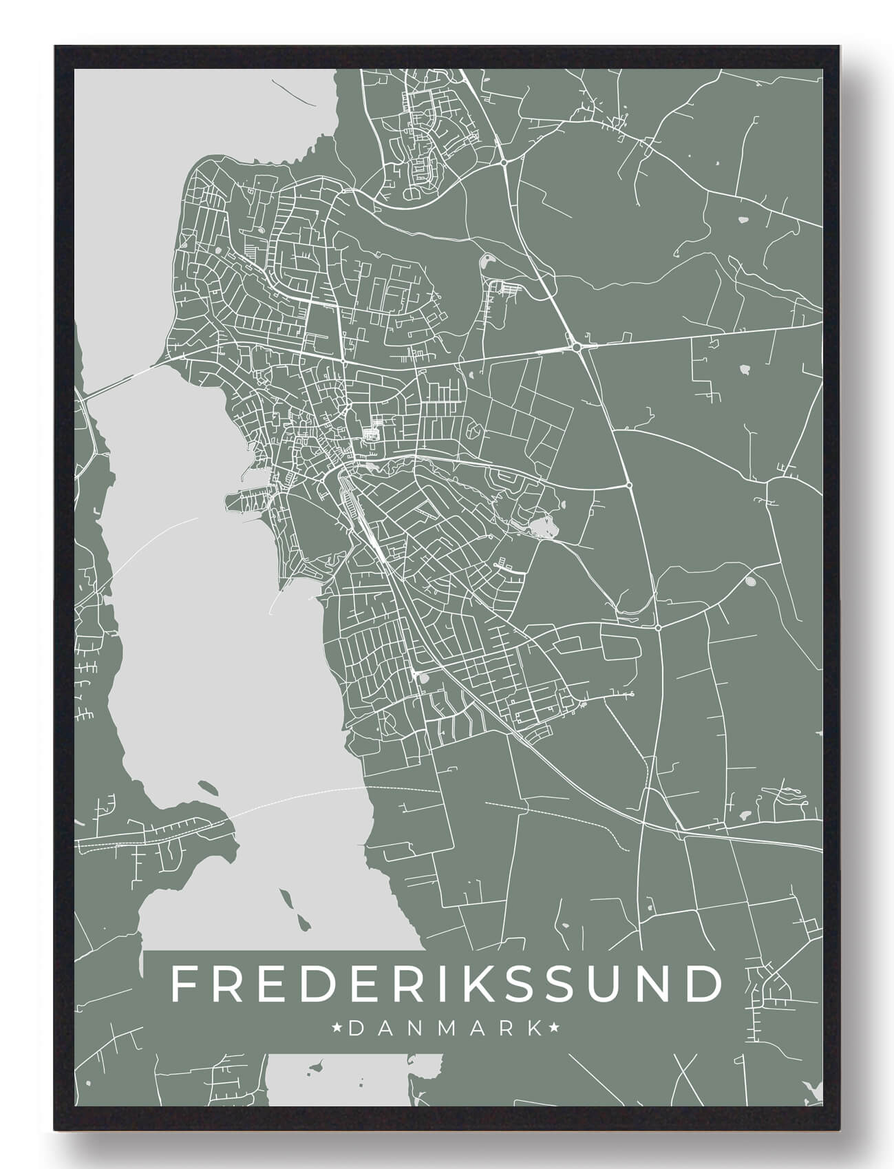 Frederikssund Plakat Grøn  Størrelse:   15x21cm  A5