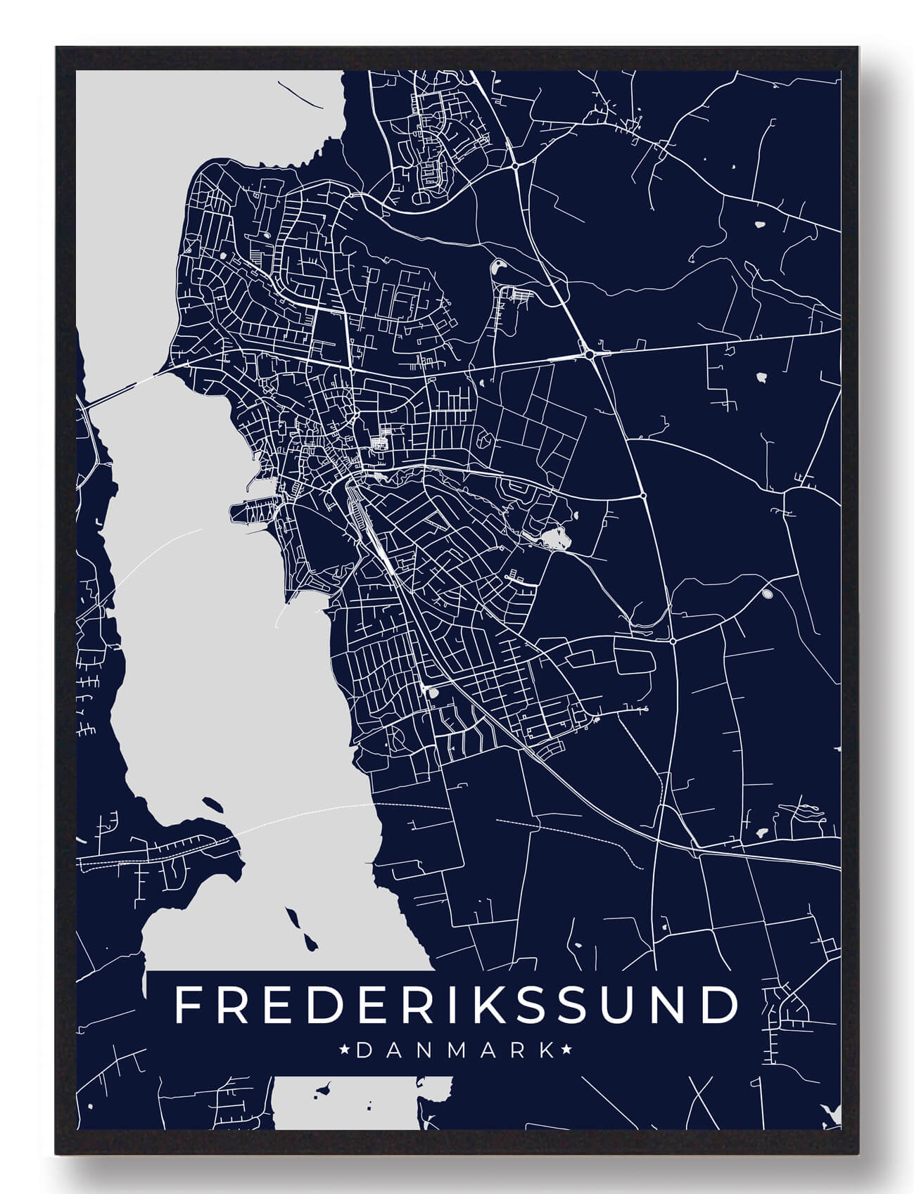 Frederikssund Plakat Mørkeblå  Størrelse:   15x21cm  A5