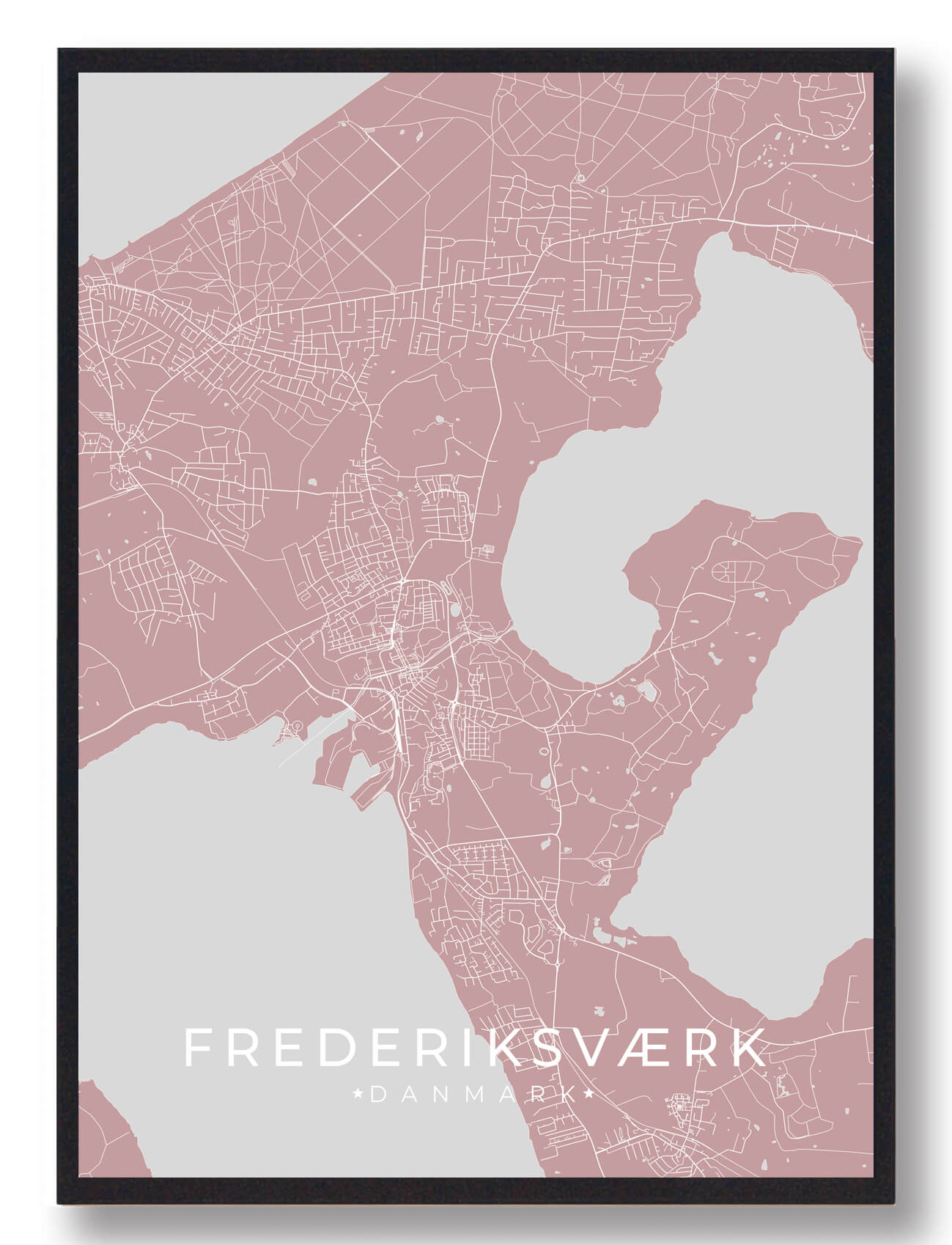 Frederiksværk Plakat Rosa  Størrelse:   15x21cm  A5