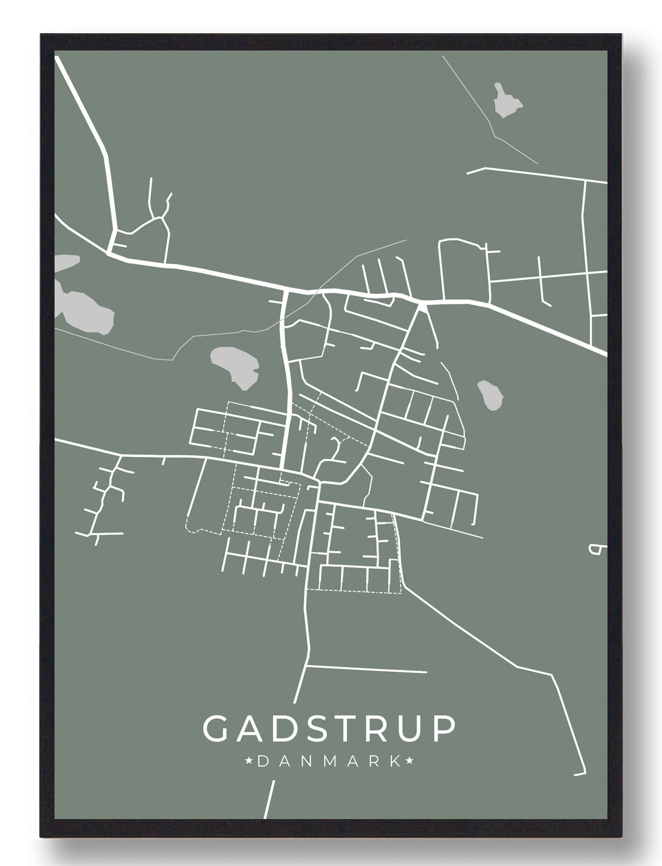 Gadstrup Byplakat Grøn  Størrelse:   15x21cm  A5