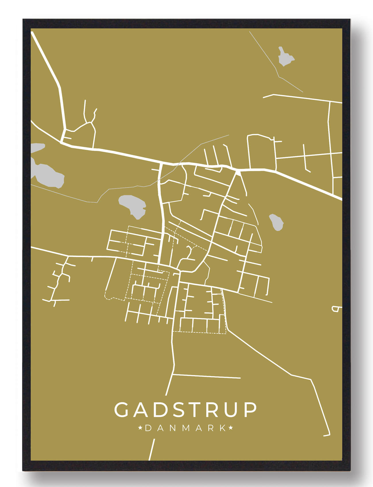 Gadstrup Byplakat Gul  Størrelse:   15x21cm  A5