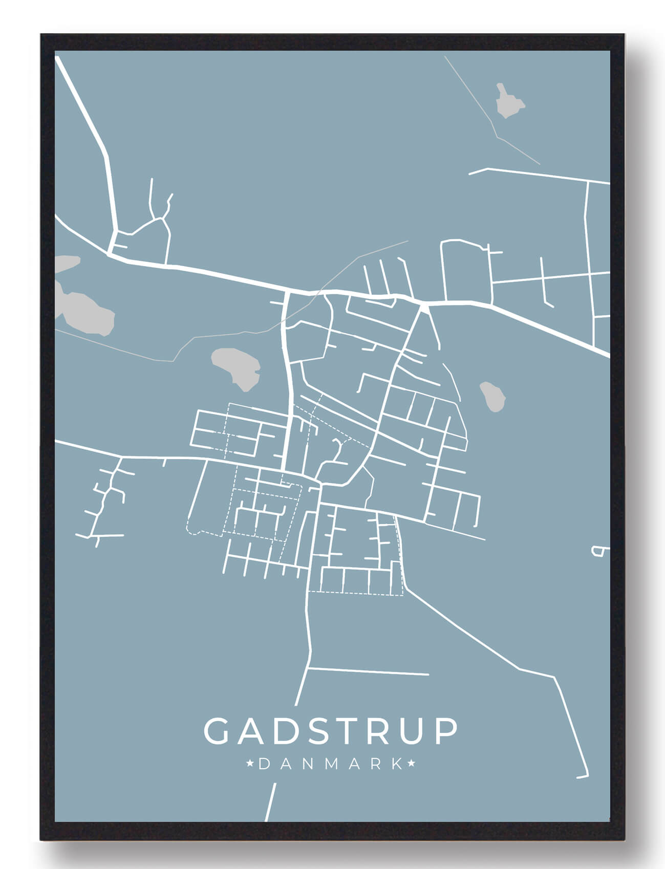 Gadstrup Byplakat Lyseblå  Størrelse:   15x21cm  A5