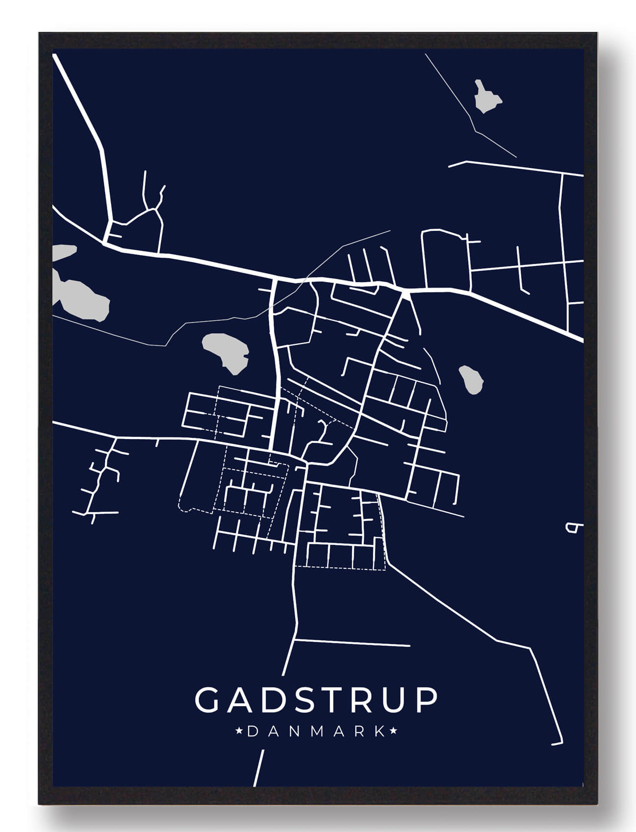Gadstrup Byplakat Mørkeblå  Størrelse:   15x21cm  A5