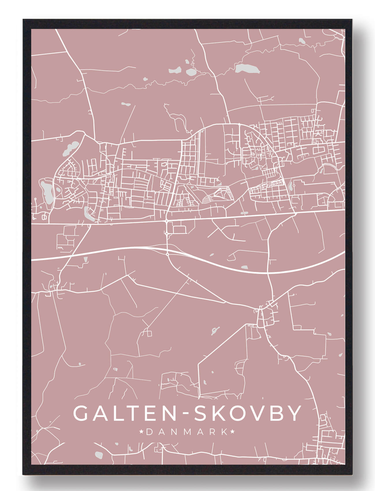 Galten-skovby Plakat Rosa  Størrelse:   15x21cm  A5