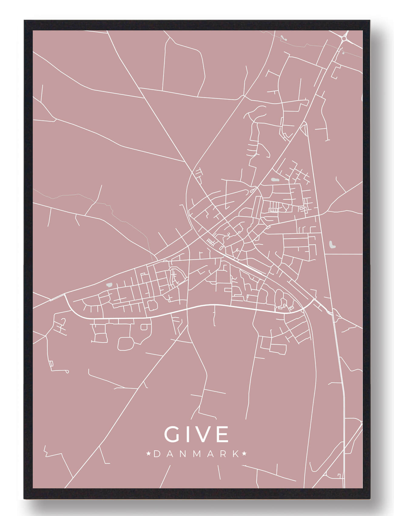 Give Plakat Rosa  Størrelse:   15x21cm  A5