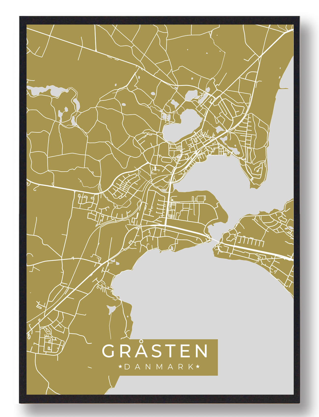 Gråsten Plakat Gul  Størrelse:   15x21cm  A5