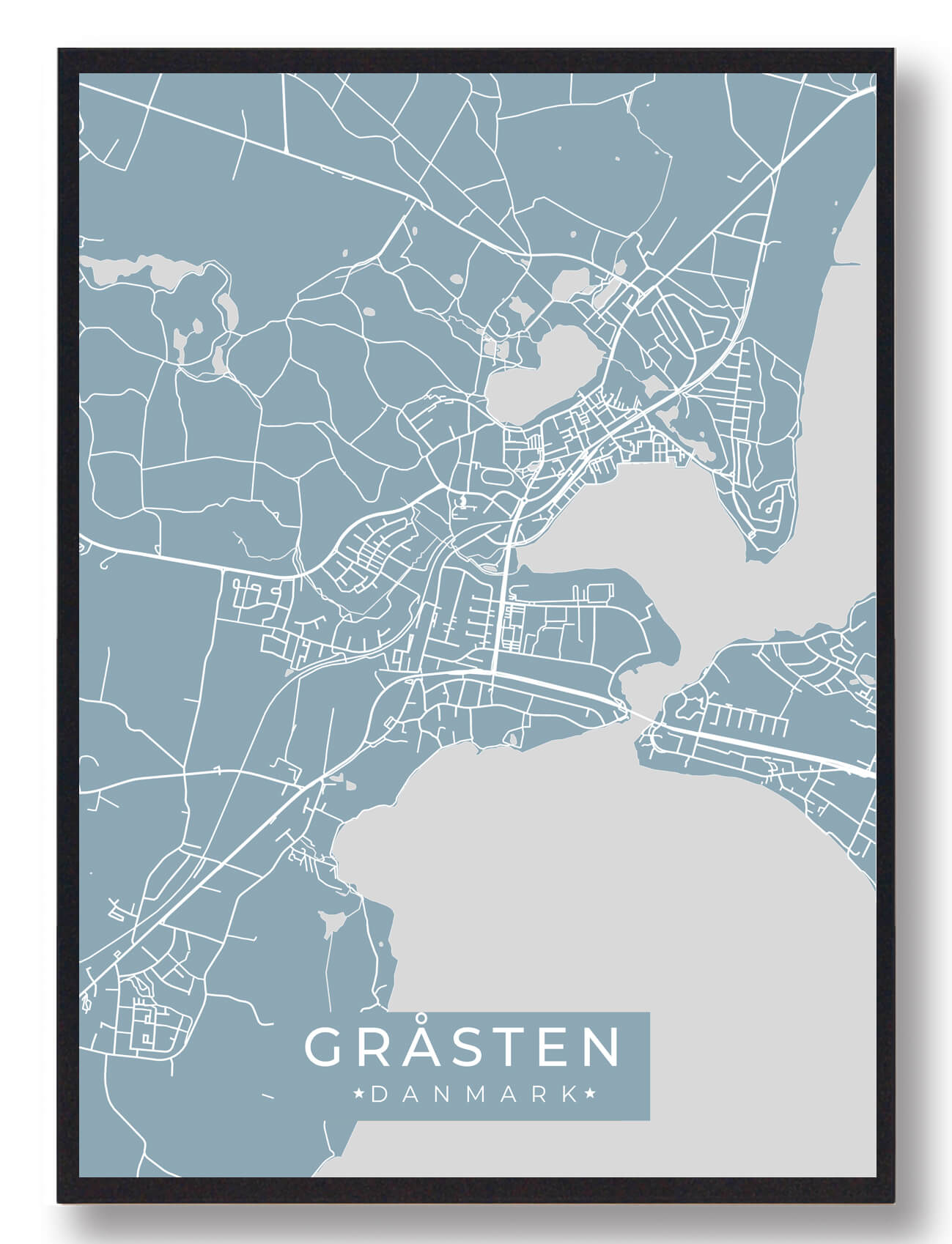 Gråsten Plakat Lyseblå  Størrelse:   15x21cm  A5