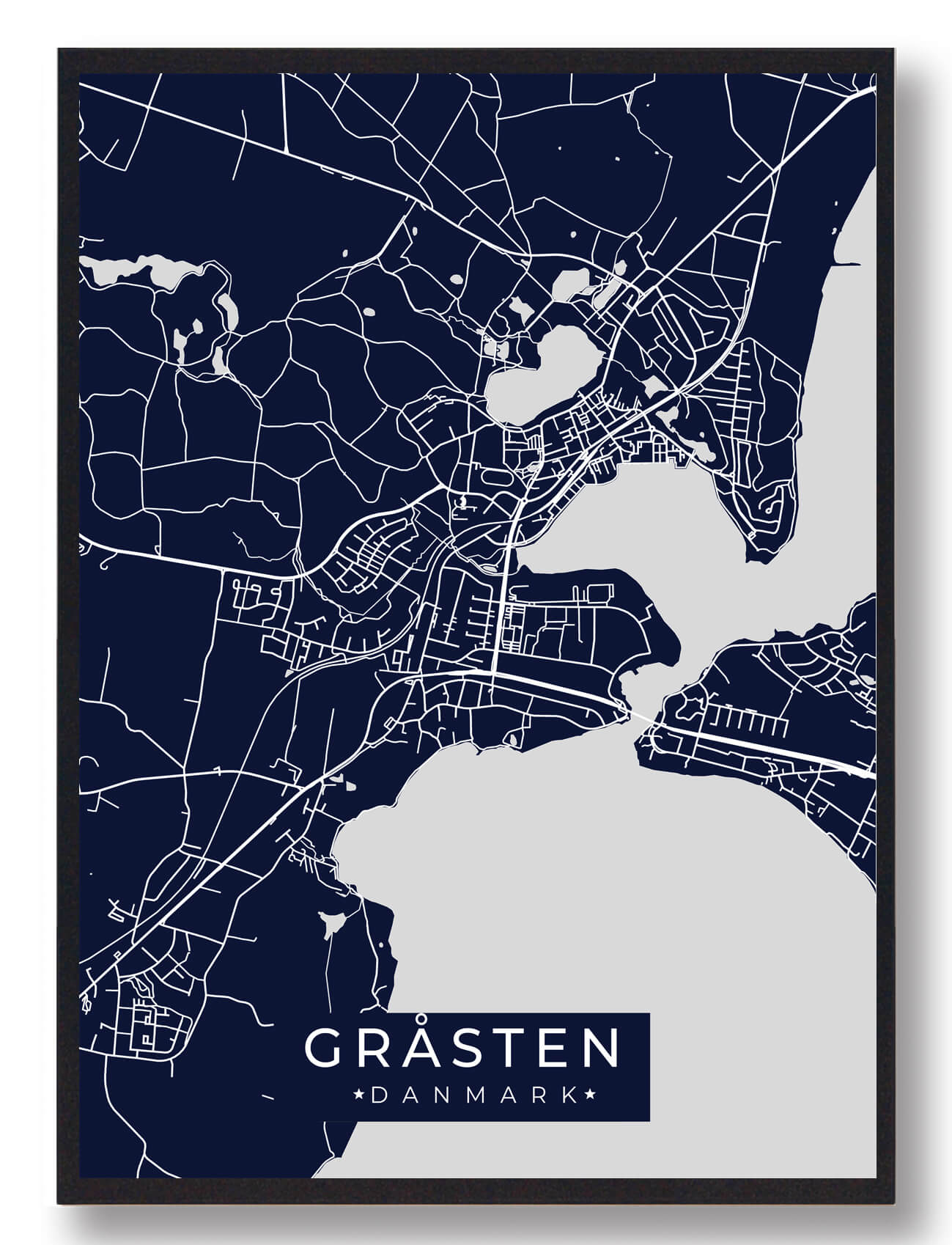 Gråsten Plakat Mørkeblå  Størrelse:   15x21cm  A5