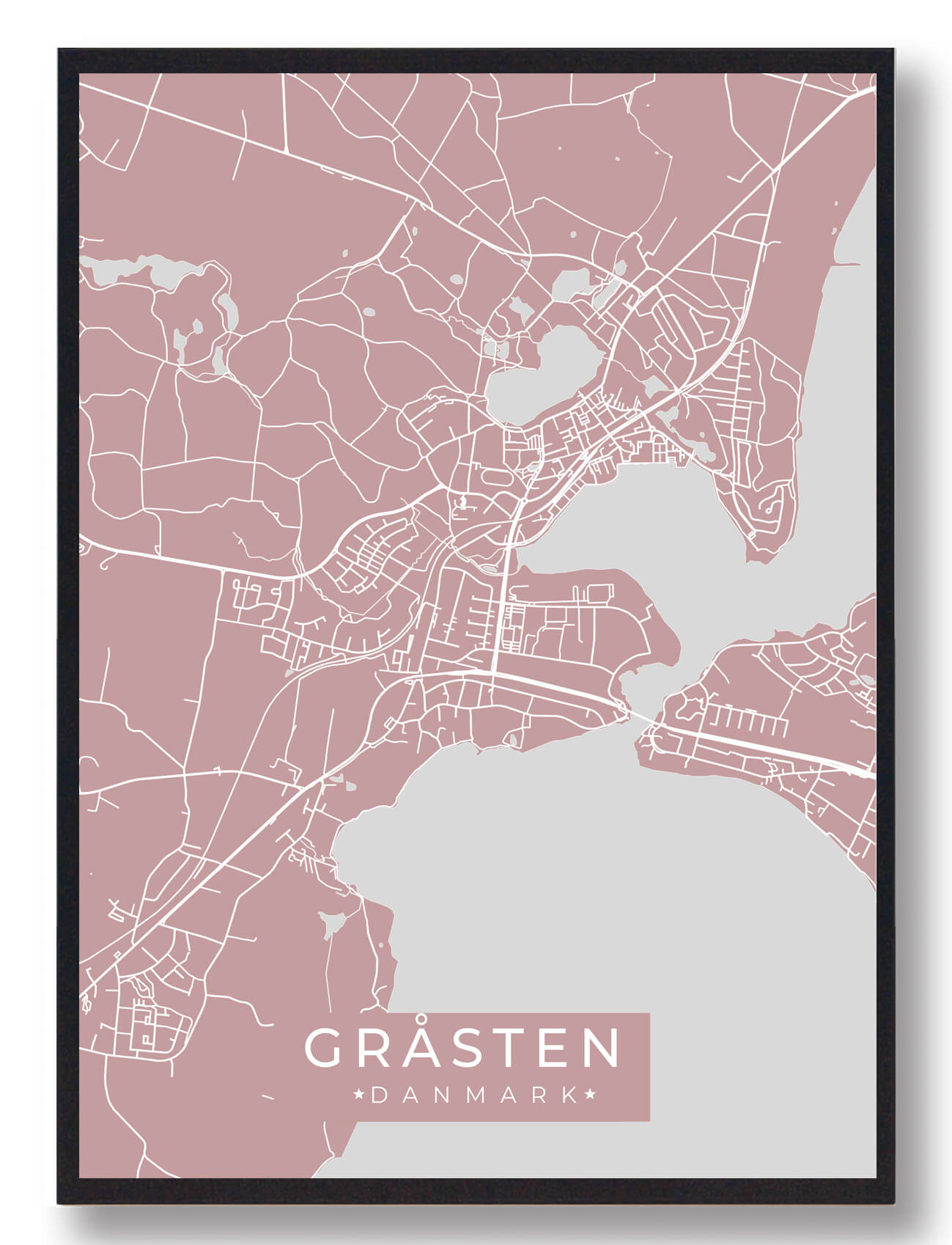 Gråsten Plakat Rosa  Størrelse:   15x21cm  A5