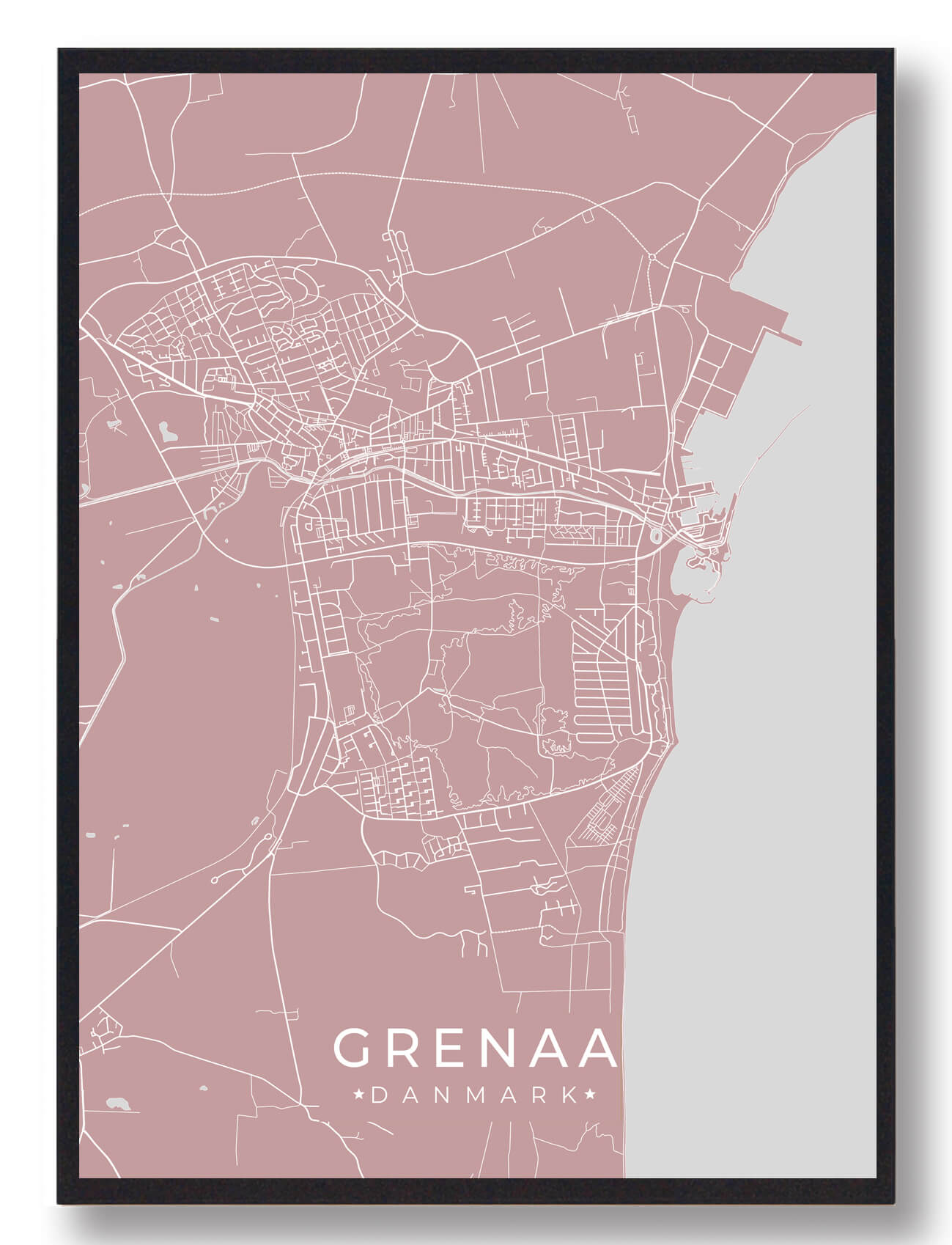 Grenaa Plakat Rosa  Størrelse:   15x21cm  A5