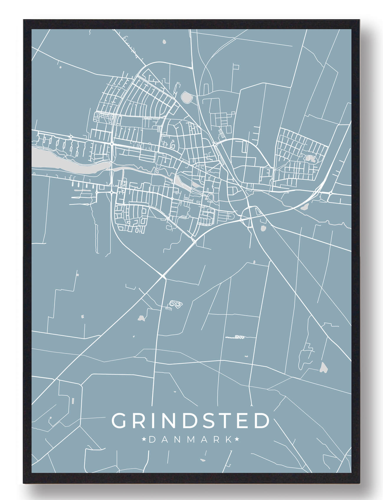 Grindsted Plakat Lyseblå  Størrelse:   15x21cm  A5