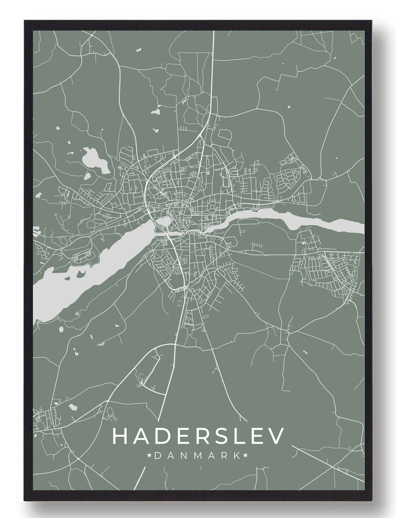 Haderslev Plakat Grøn  Størrelse:   15x21cm  A5