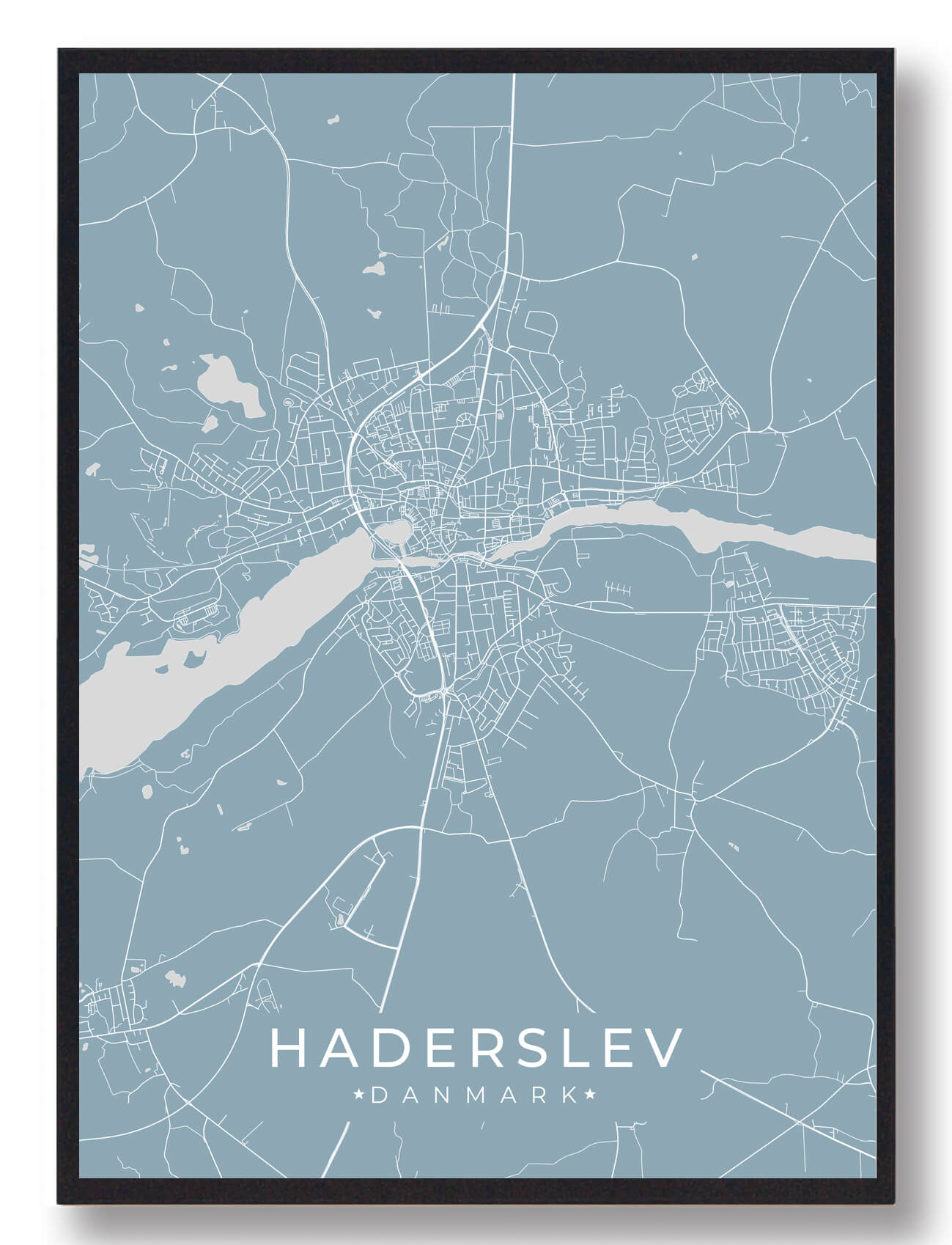 Haderslev Plakat Lyseblå  Størrelse:   15x21cm  A5