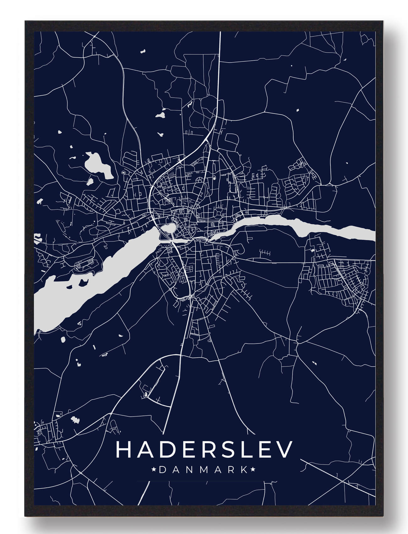 Haderslev Plakat Mørkeblå  Størrelse:   15x21cm  A5