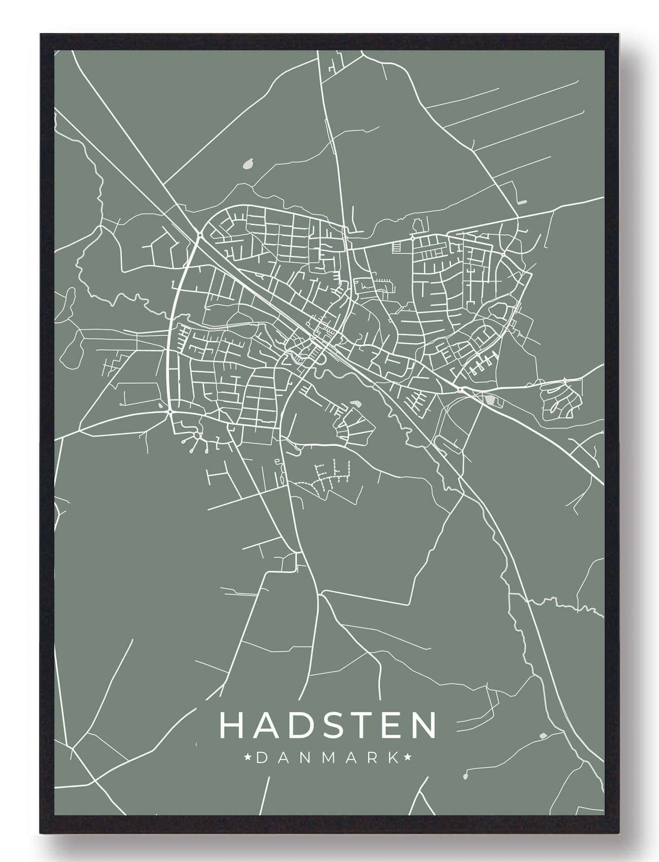 Hadsten Plakat Grøn  Størrelse:   15x21cm  A5