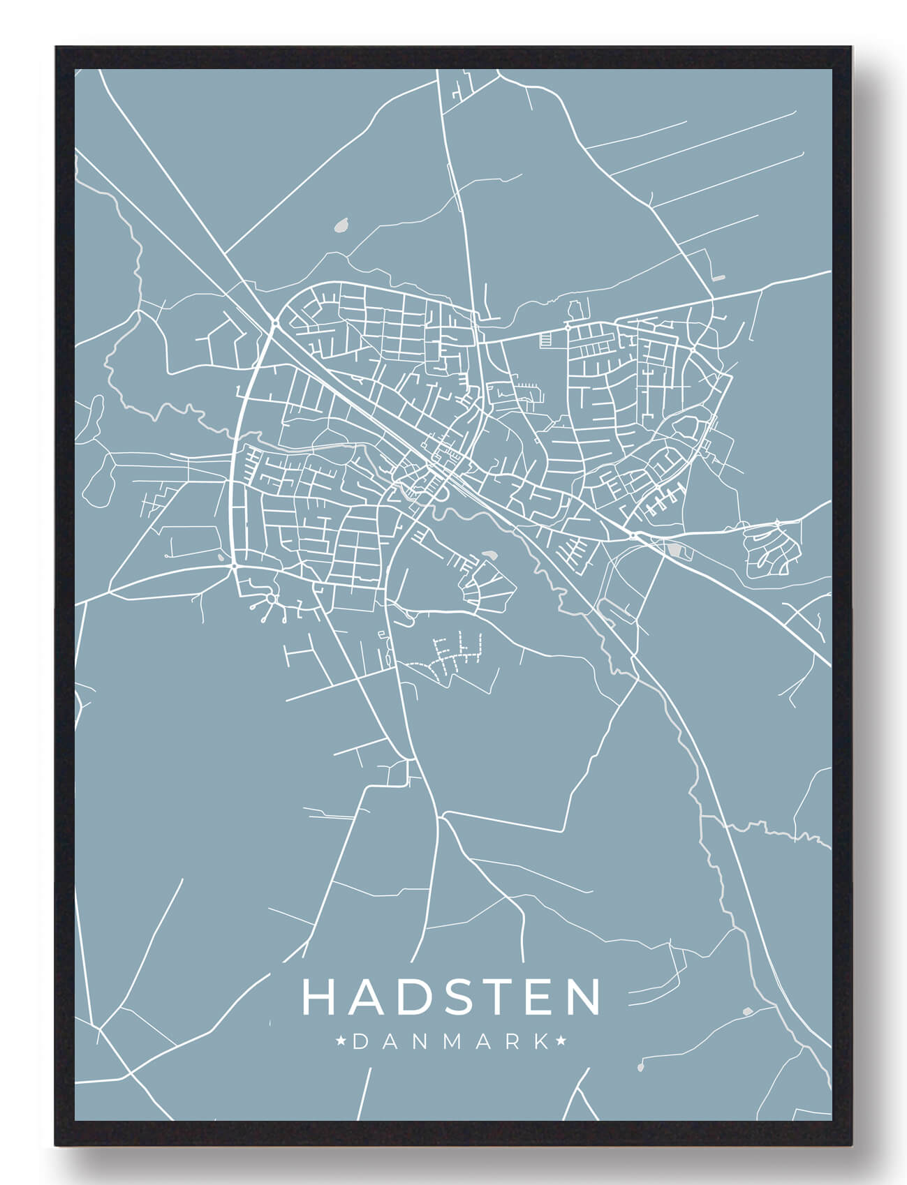 Hadsten Plakat Lyseblå  Størrelse:   15x21cm  A5