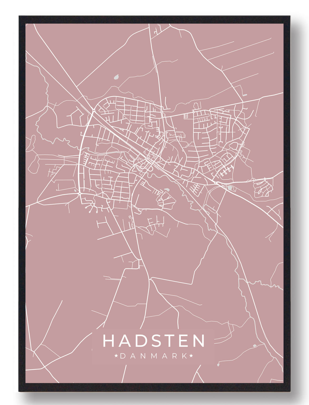 Hadsten Plakat Rosa  Størrelse:   15x21cm  A5