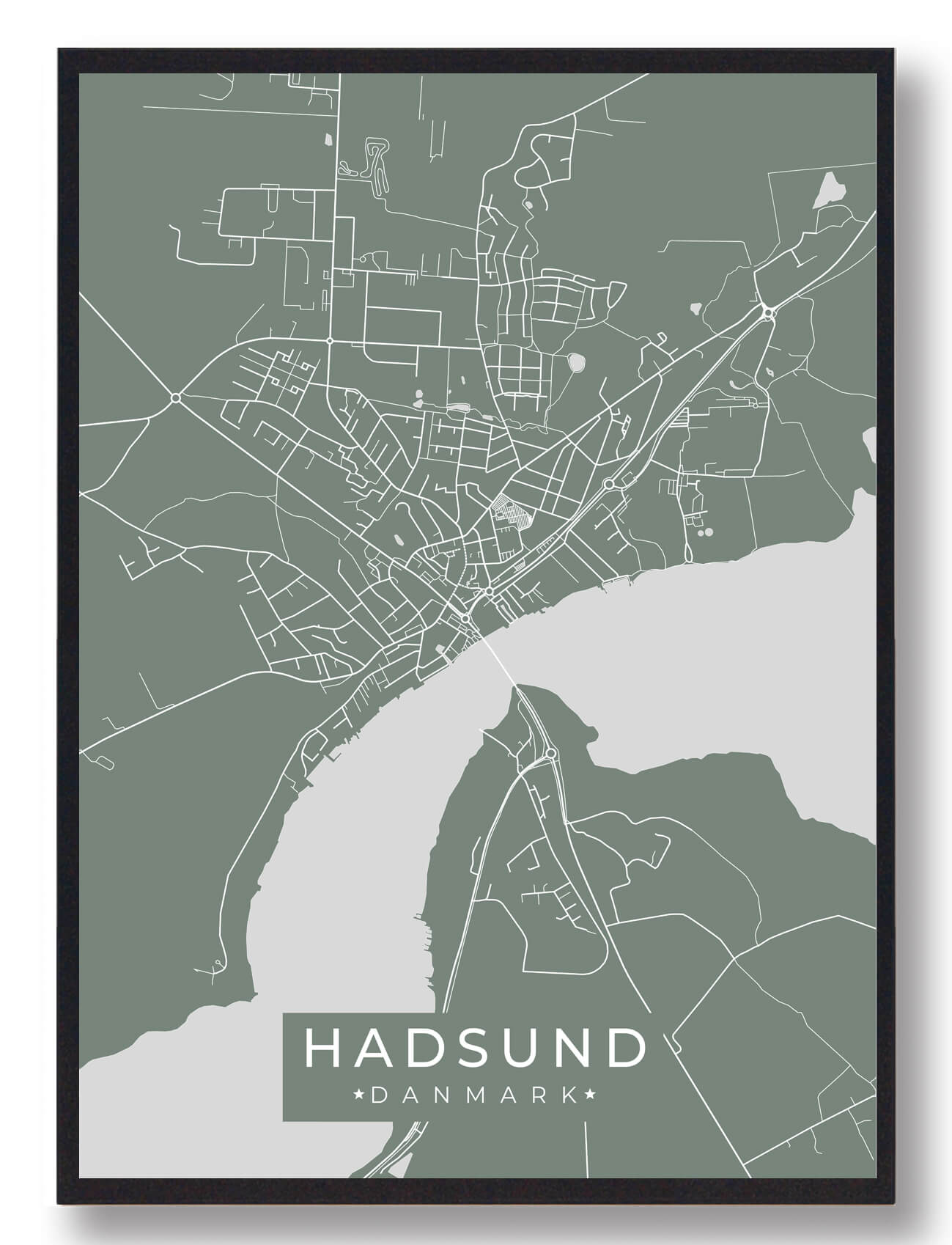 Hadsund Plakat Grøn  Størrelse:   15x21cm  A5