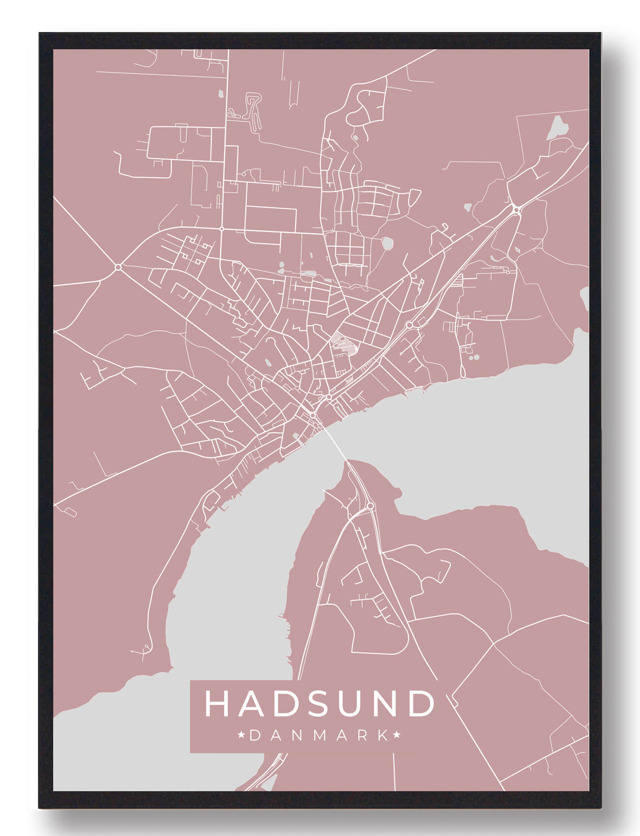Hadsund Plakat Rosa  Størrelse:   15x21cm  A5