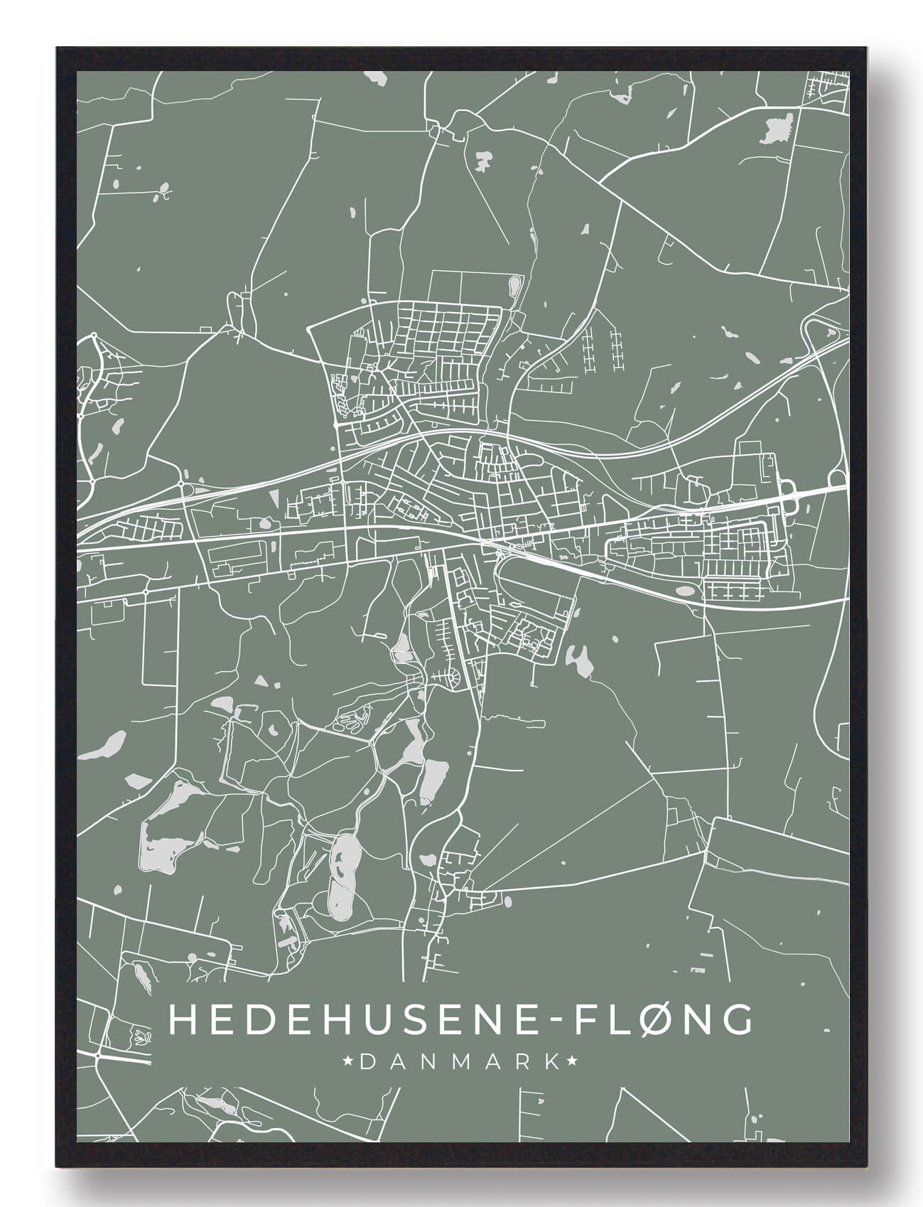 Hedehusene-fløng Plakat Grøn  Størrelse:   15x21cm  A5