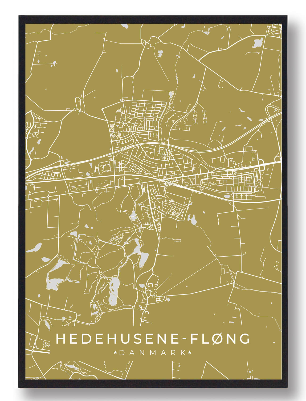 Hedehusene-fløng Plakat Gul  Størrelse:   15x21cm  A5