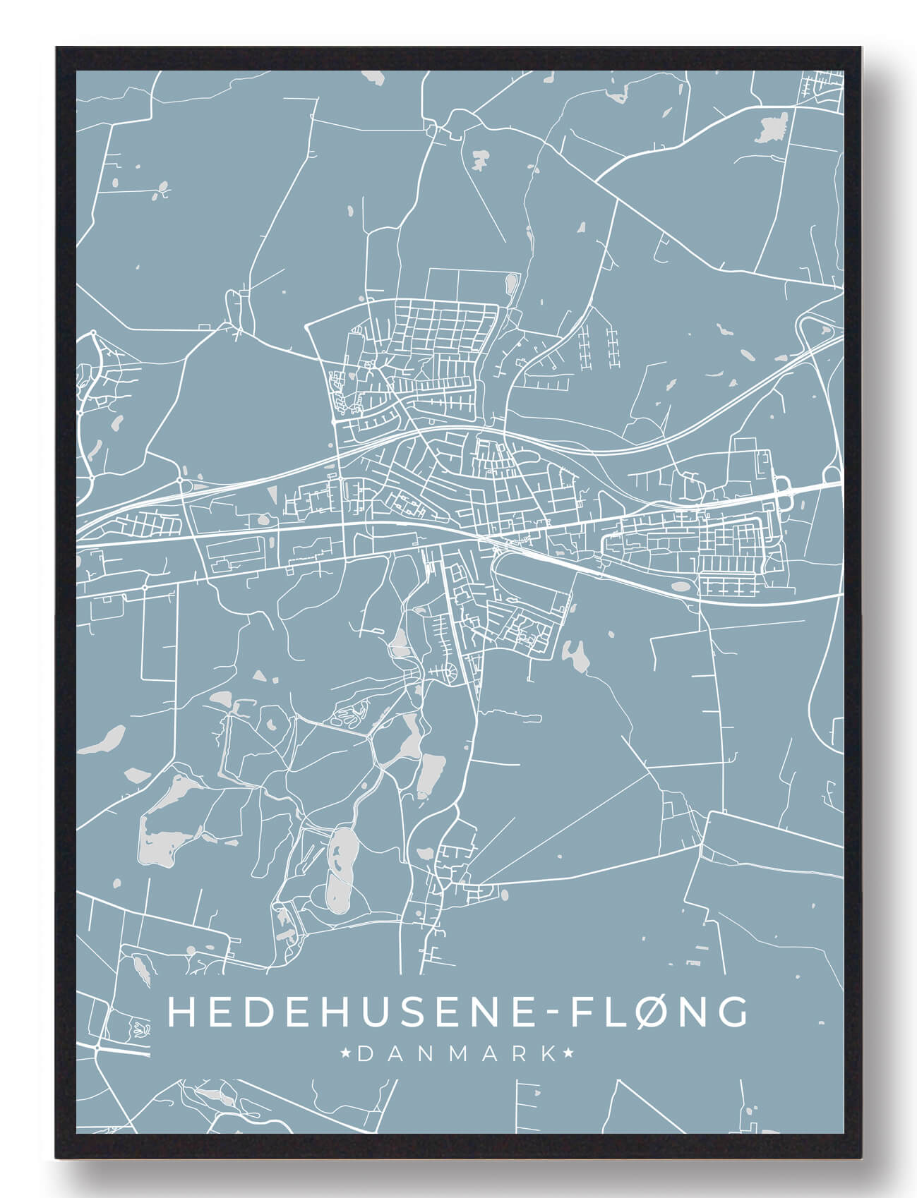 Hedehusene-fløng Plakat Lyseblå  Størrelse:   15x21cm  A5